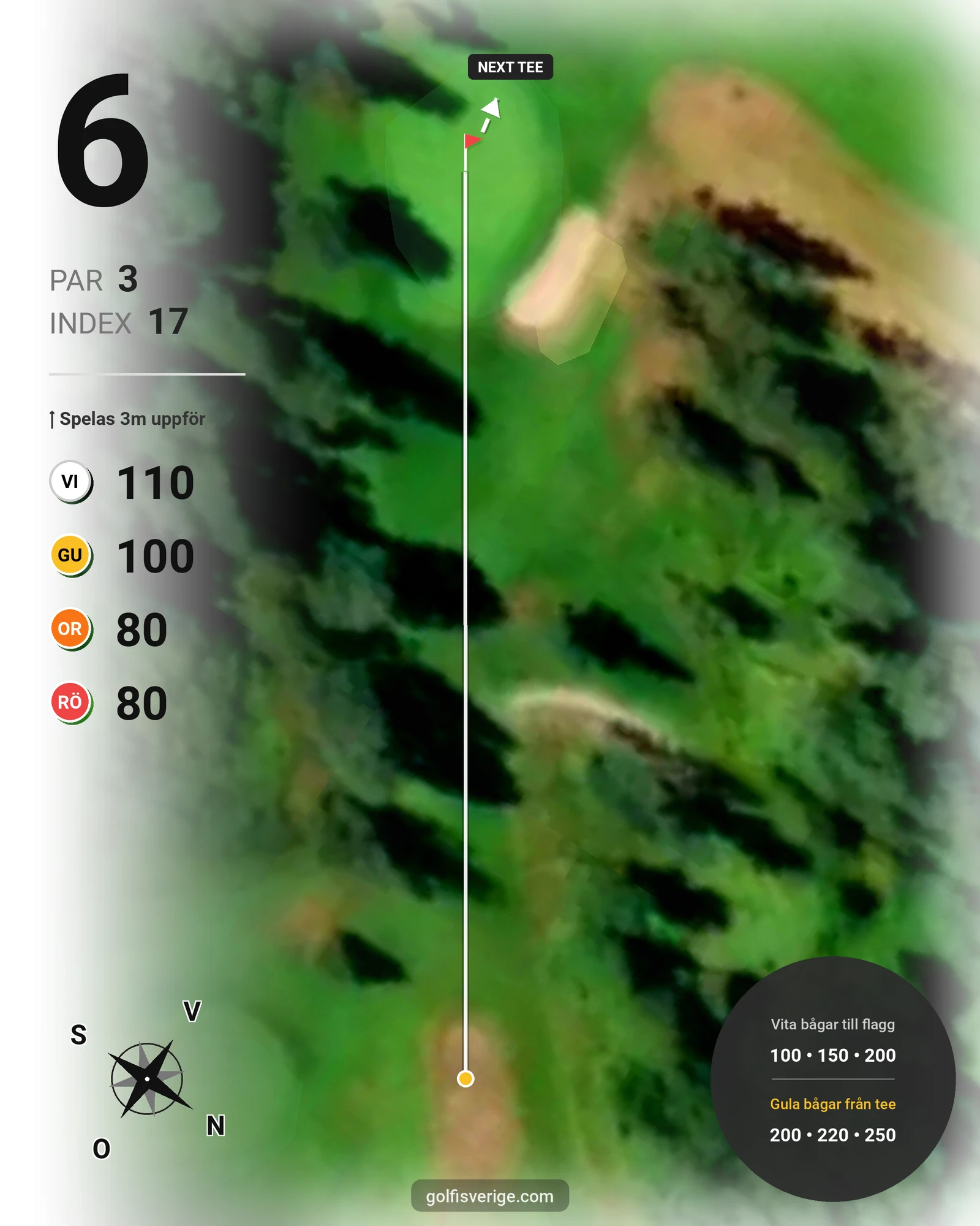 Banguide Lindesbergs GK på Lindesbergs Golfklubb - Hål 6 karta