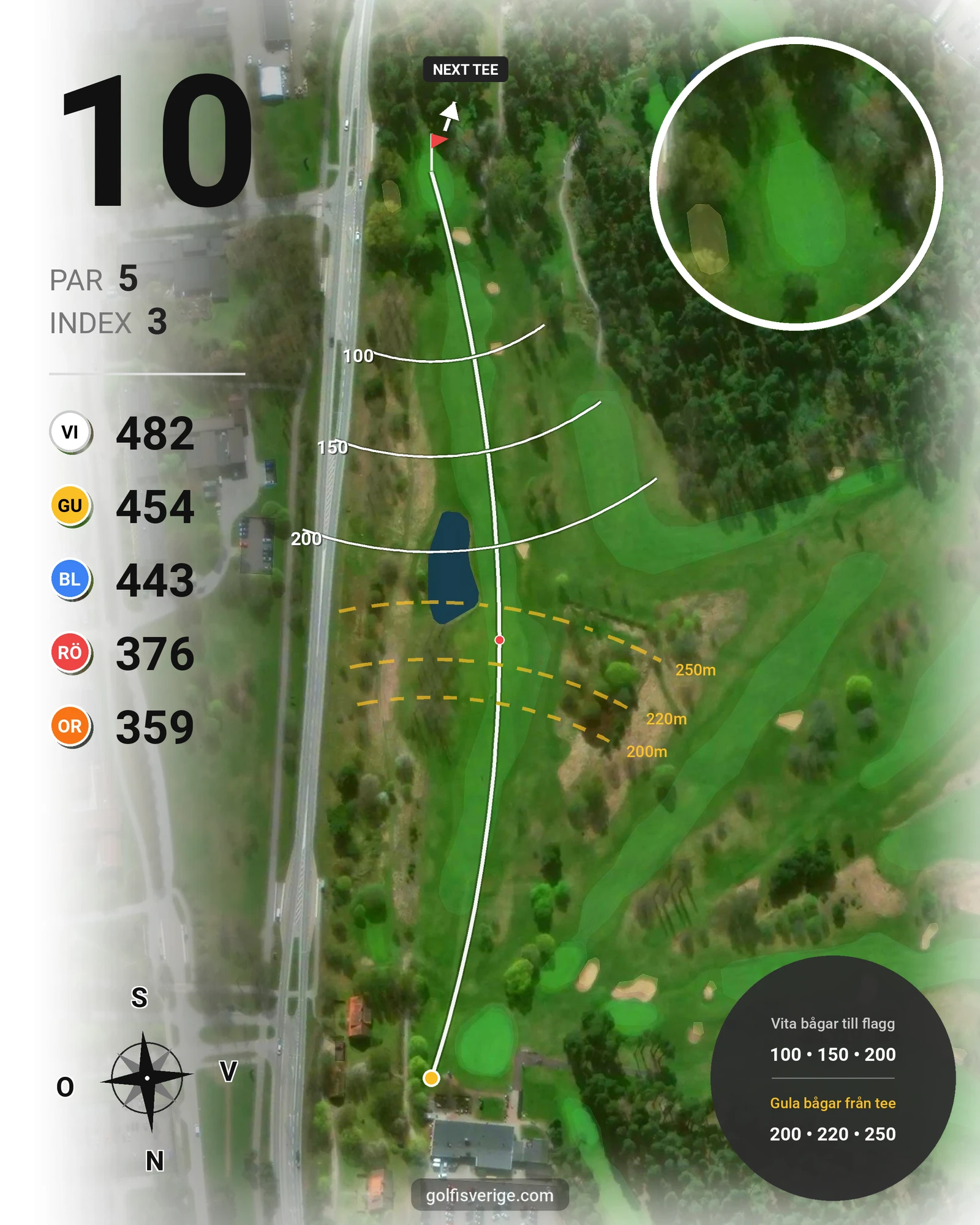 Banguide - Linköpings GK på Linköpings Golfklubb - Hål 10 karta
