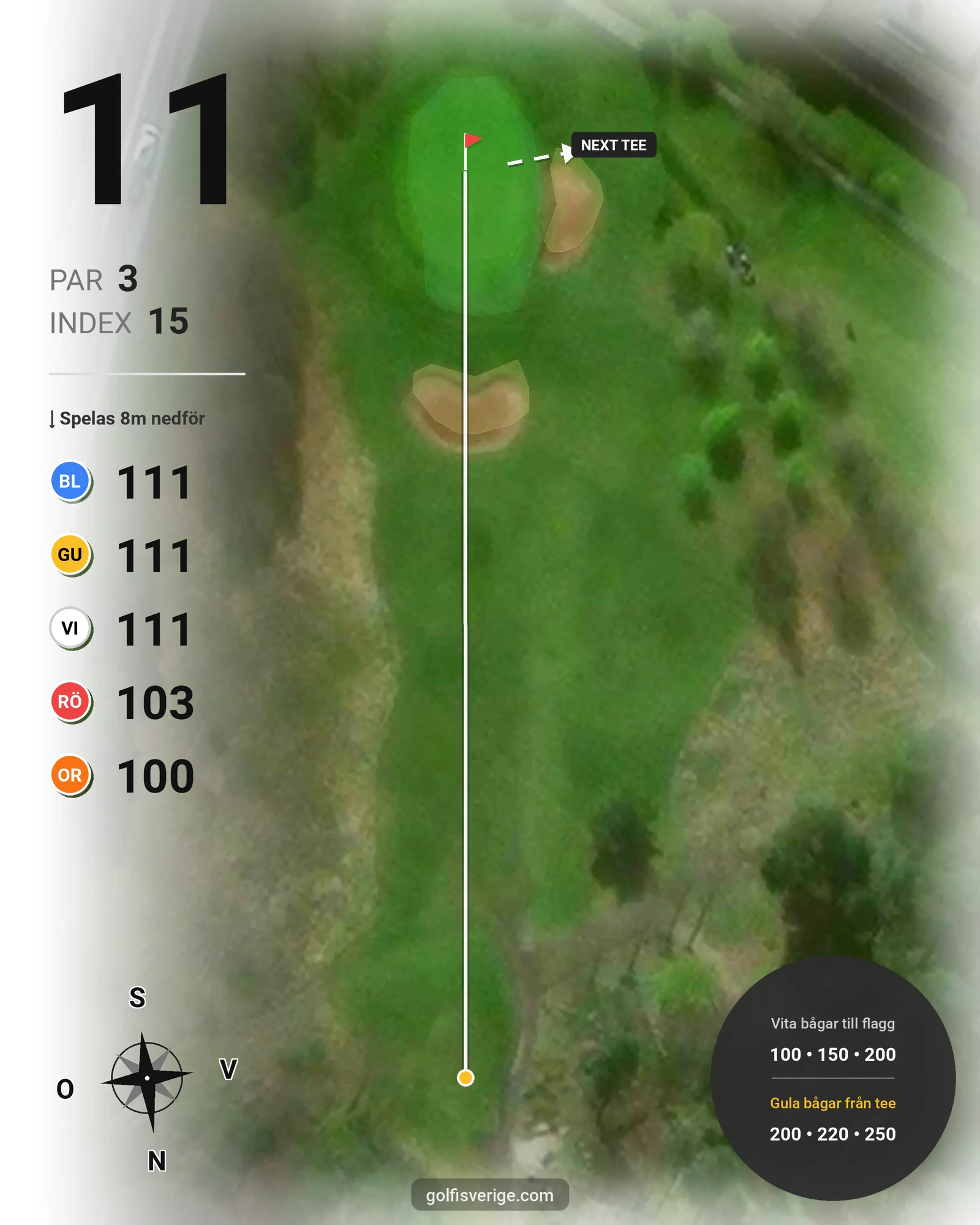 Banguide - Linköpings GK på Linköpings Golfklubb - Hål 11 karta