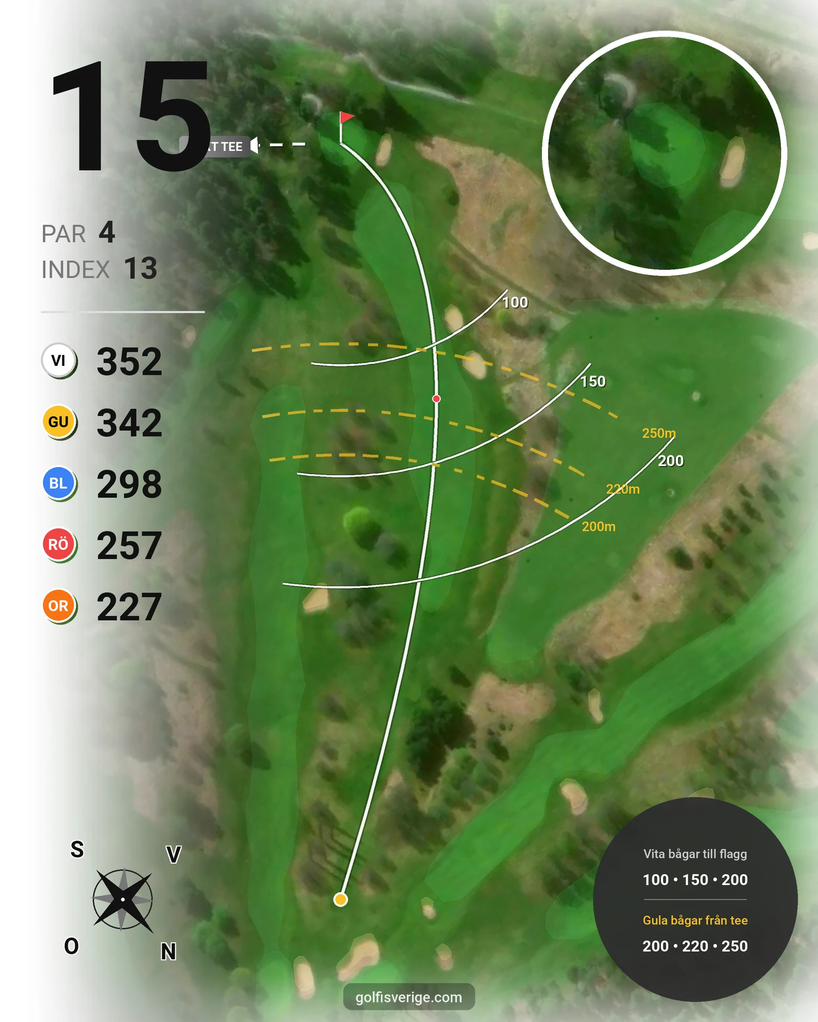 Banguide - Linköpings GK på Linköpings Golfklubb - Hål 15 karta