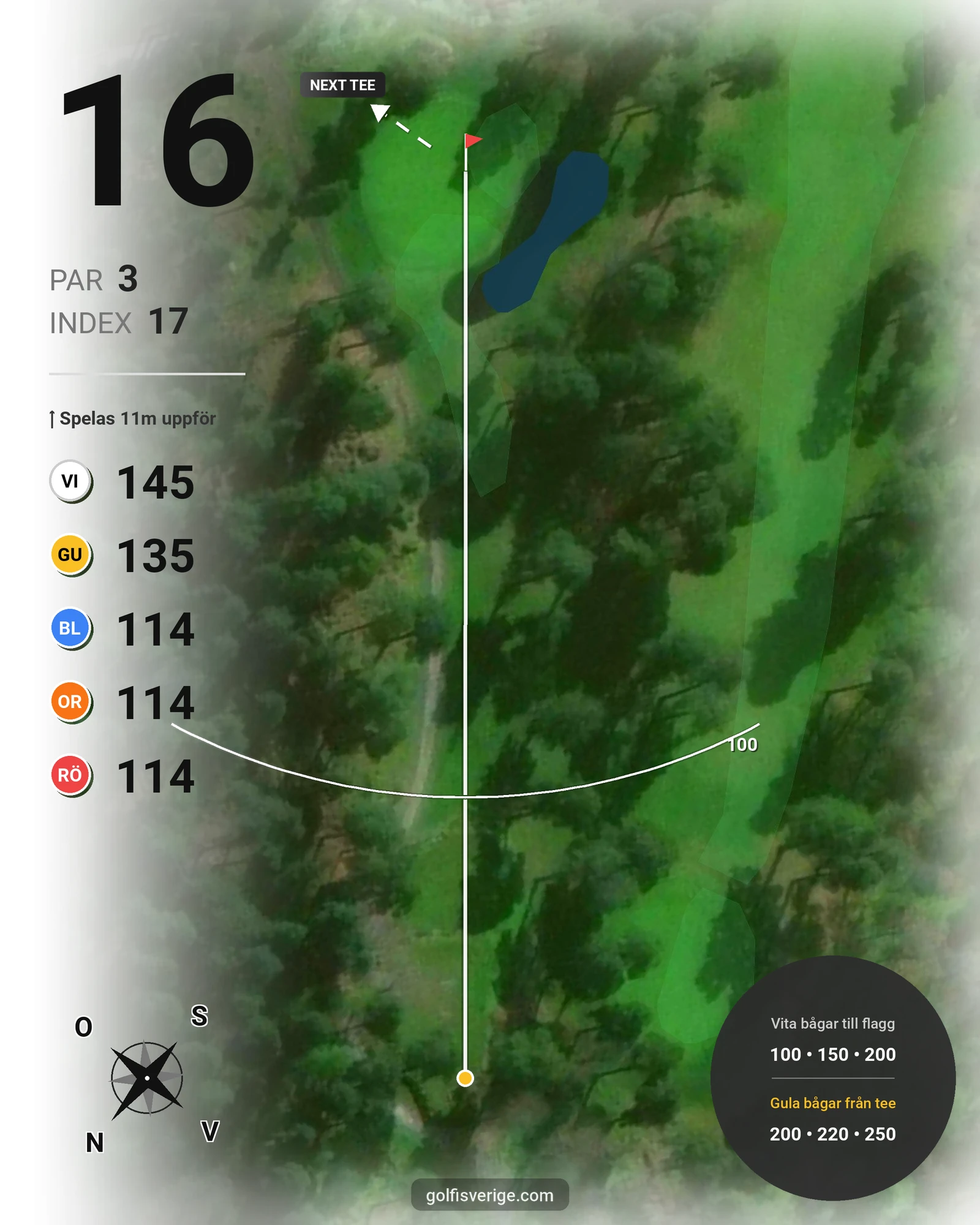 Banguide - Linköpings GK på Linköpings Golfklubb - Hål 16 karta