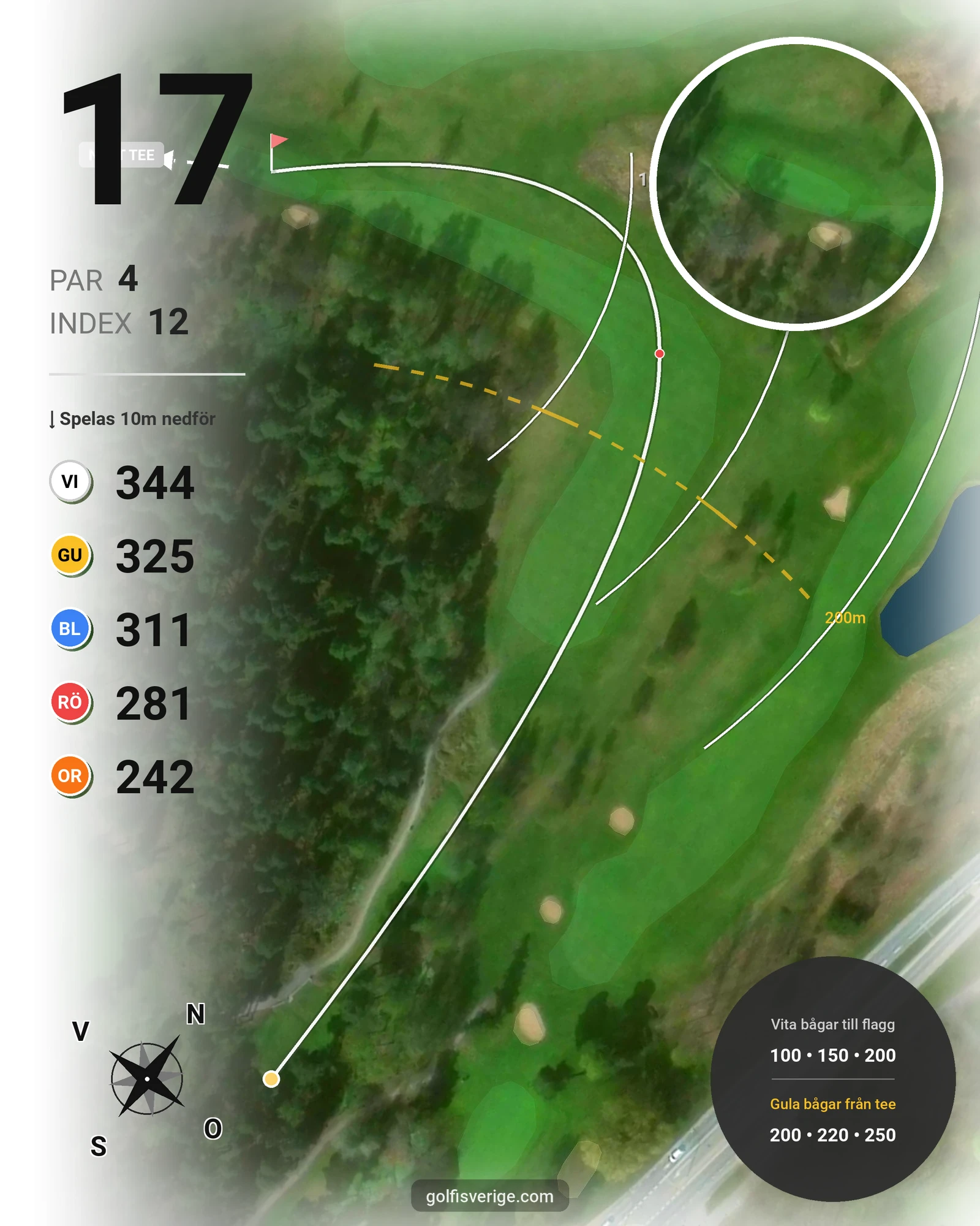 Banguide 9-hålsspel kl. 05.00-07.00 på Linköpings Golfklubb - Hål 17 karta