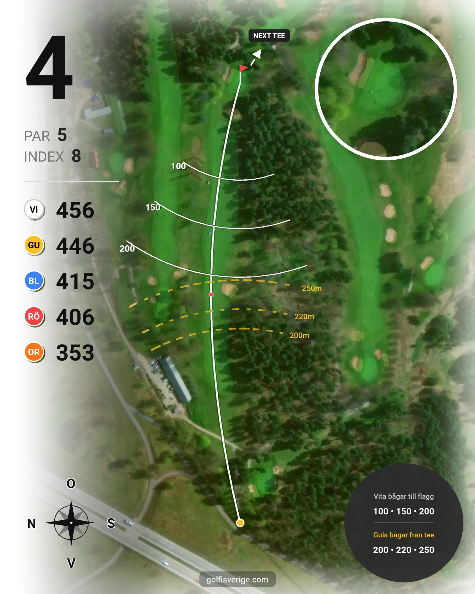 Banguide - Linköpings GK på Linköpings Golfklubb - Hål 4 karta