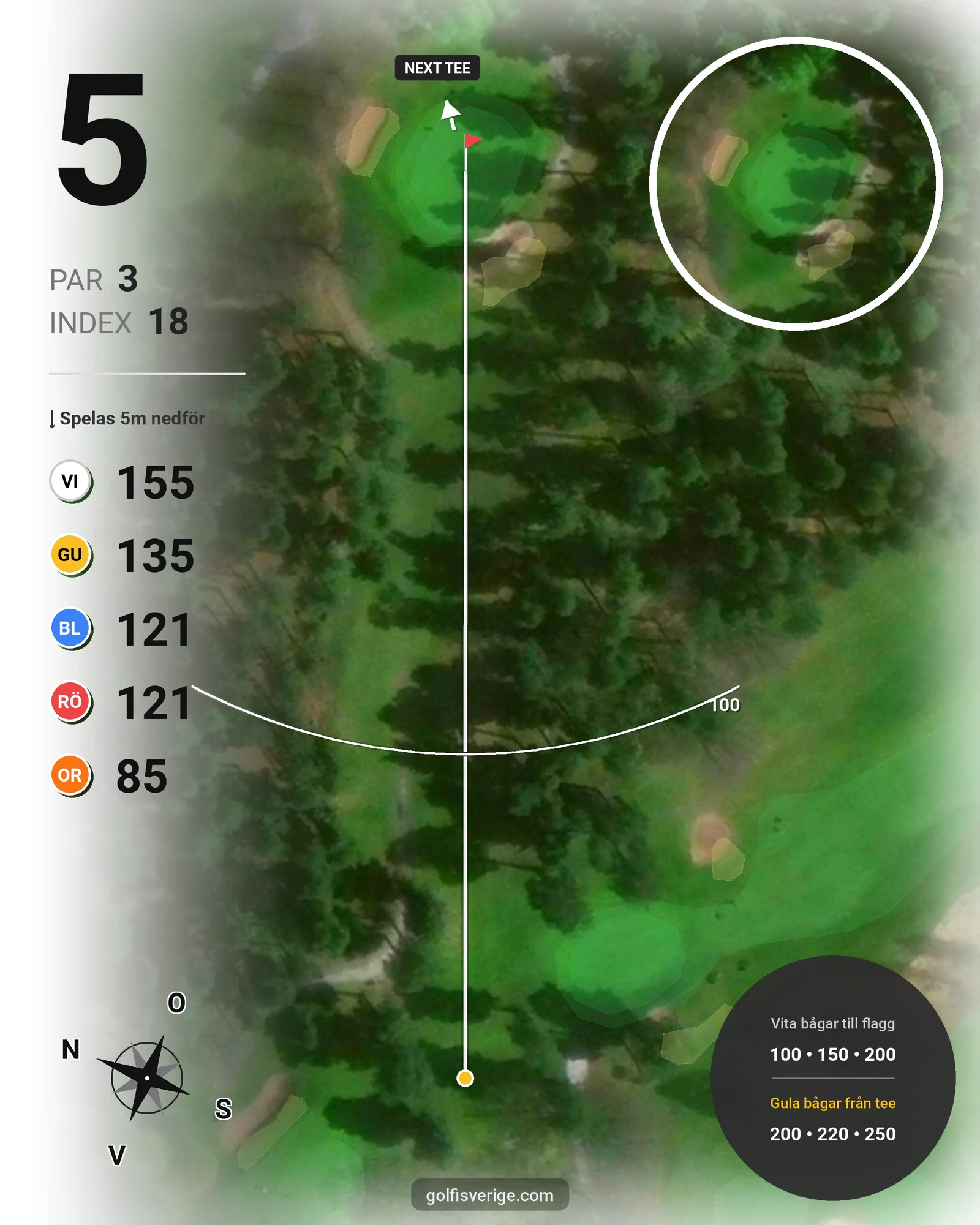Banguide - Linköpings GK på Linköpings Golfklubb - Hål 5 karta