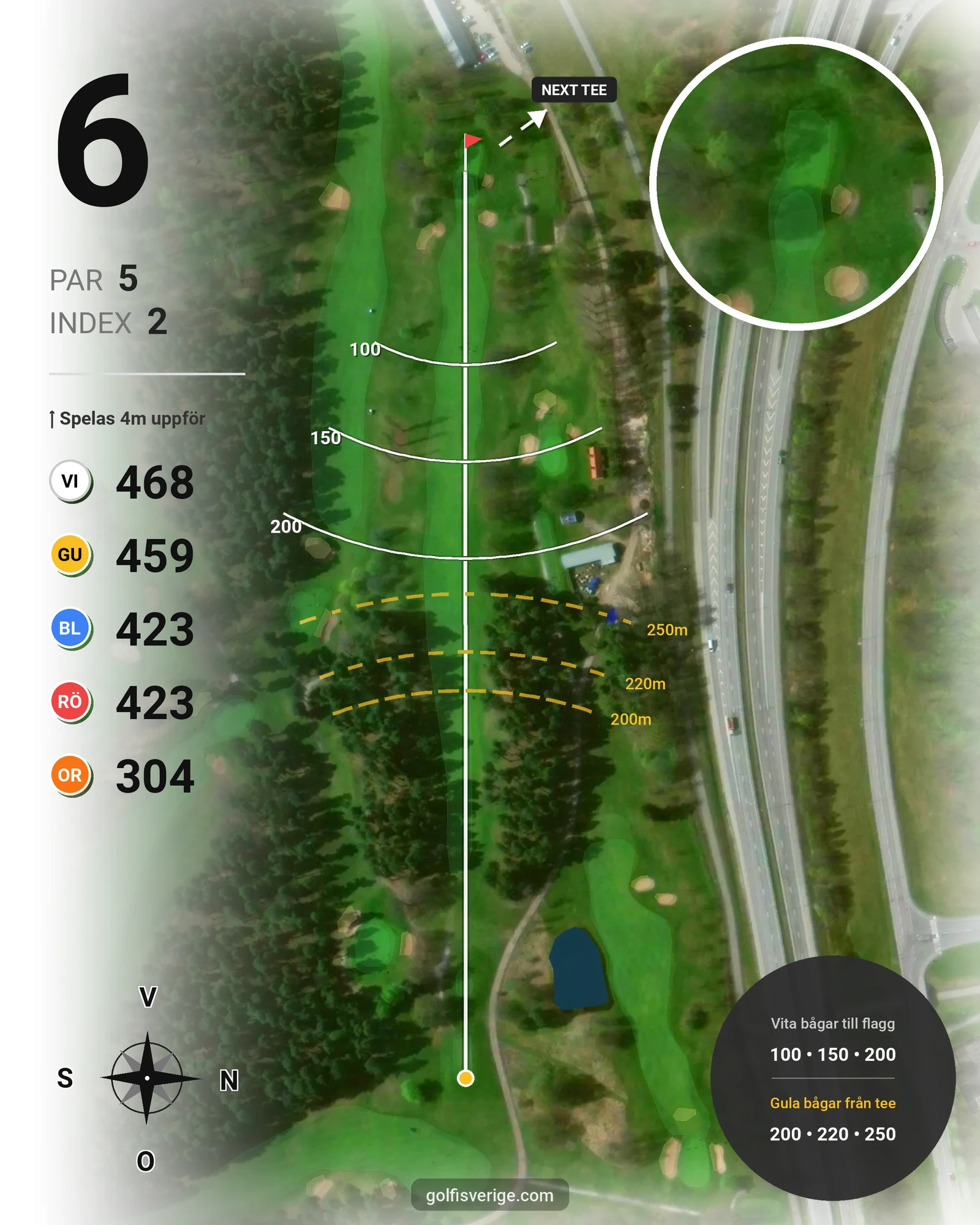 Banguide - Linköpings GK på Linköpings Golfklubb - Hål 6 karta
