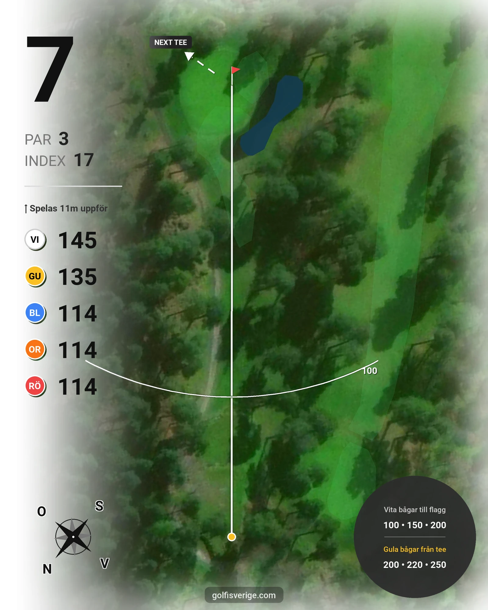 Banguide 9-hålsspel kl. 05.00-07.00 på Linköpings Golfklubb - Hål 7 karta