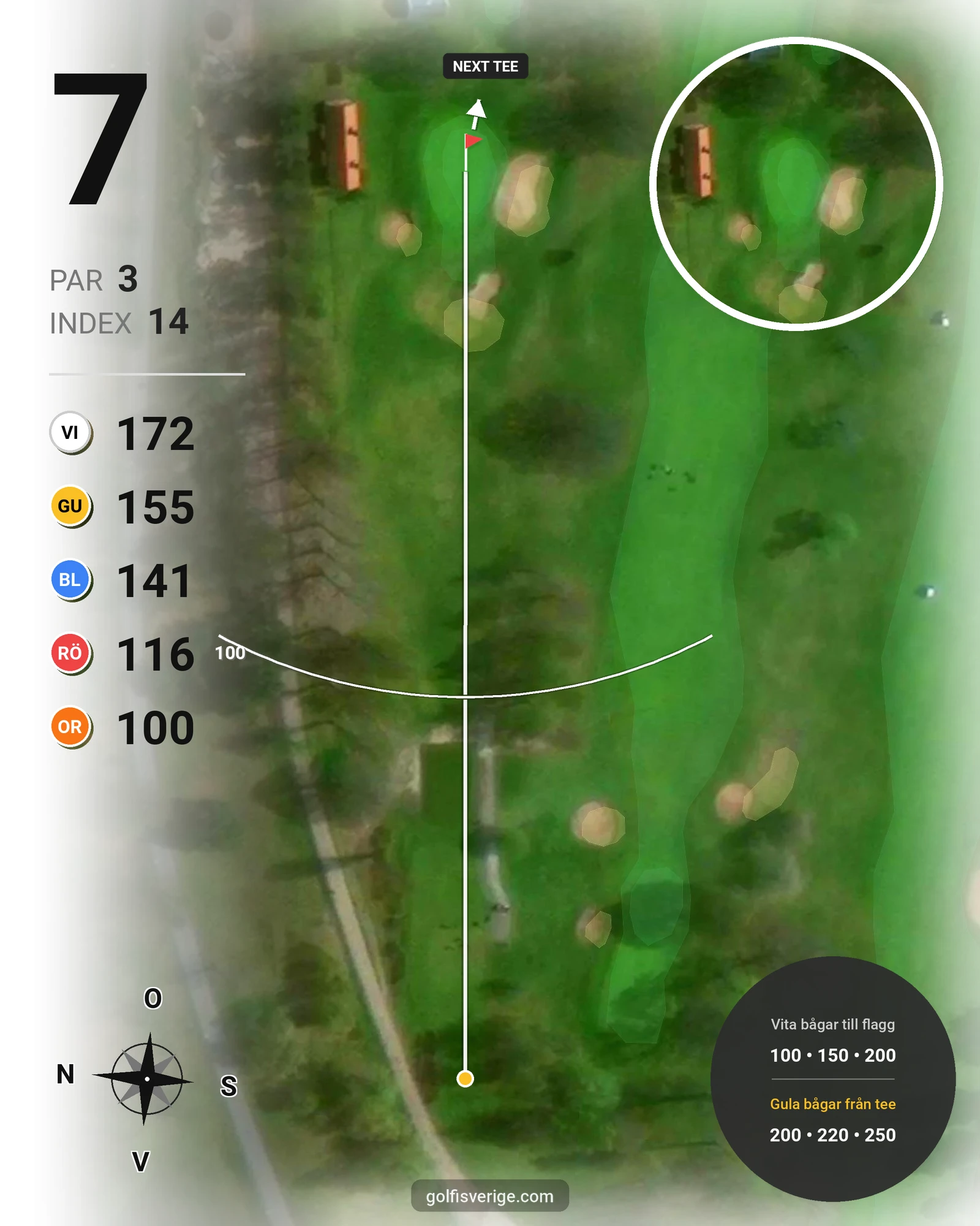 Banguide - Linköpings GK på Linköpings Golfklubb - Hål 7 karta