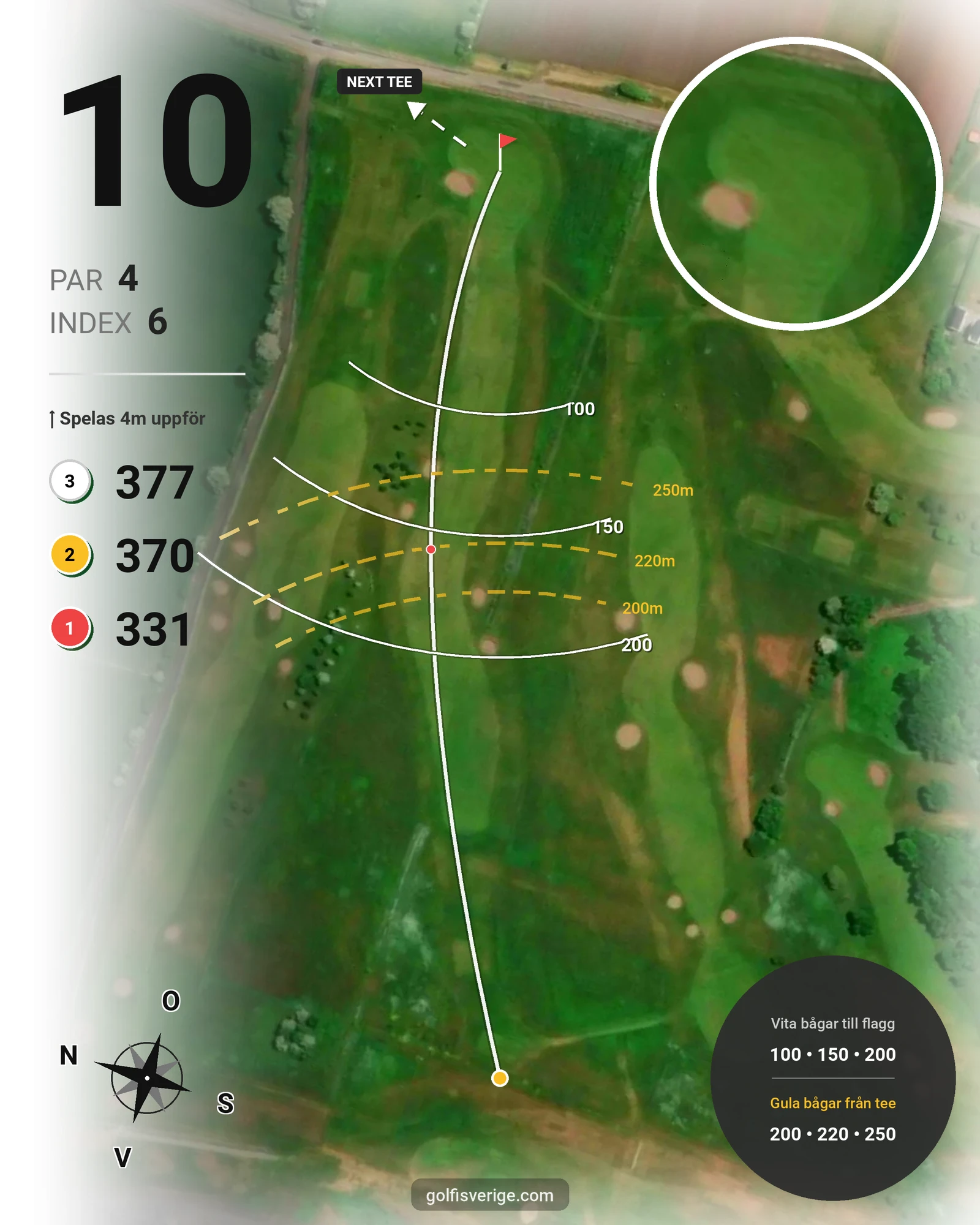 Banguide LinksGolf Öland hål 10 karta