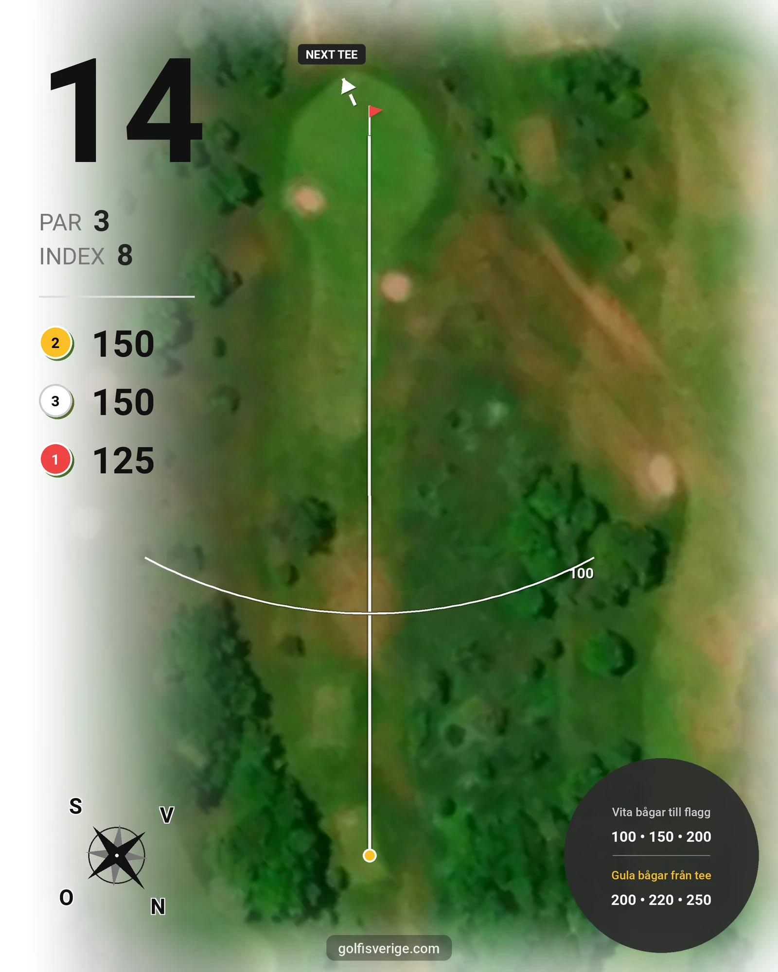 Banguide LinksGolf Öland hål 14 karta