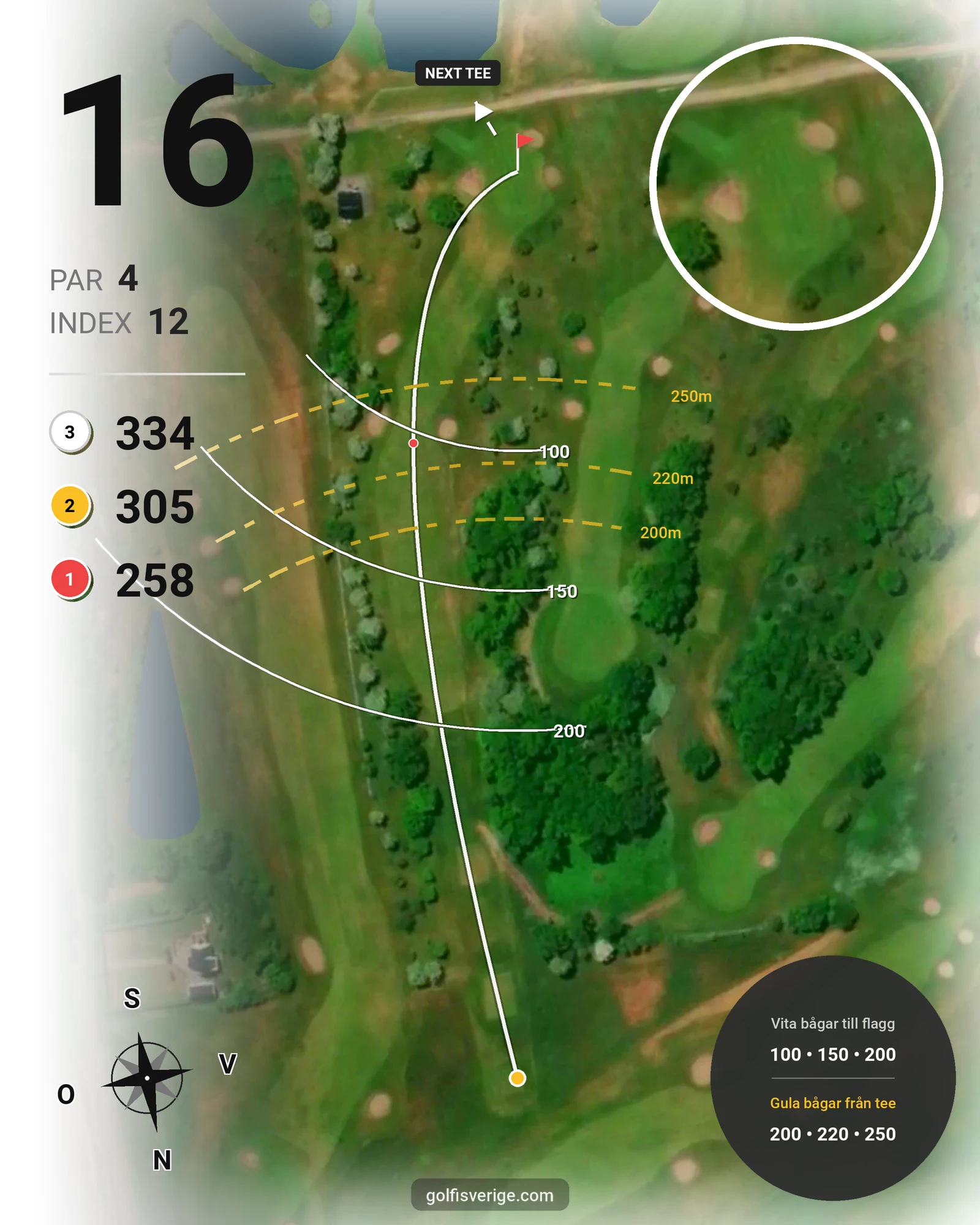 Banguide LinksGolf Öland hål 16 karta