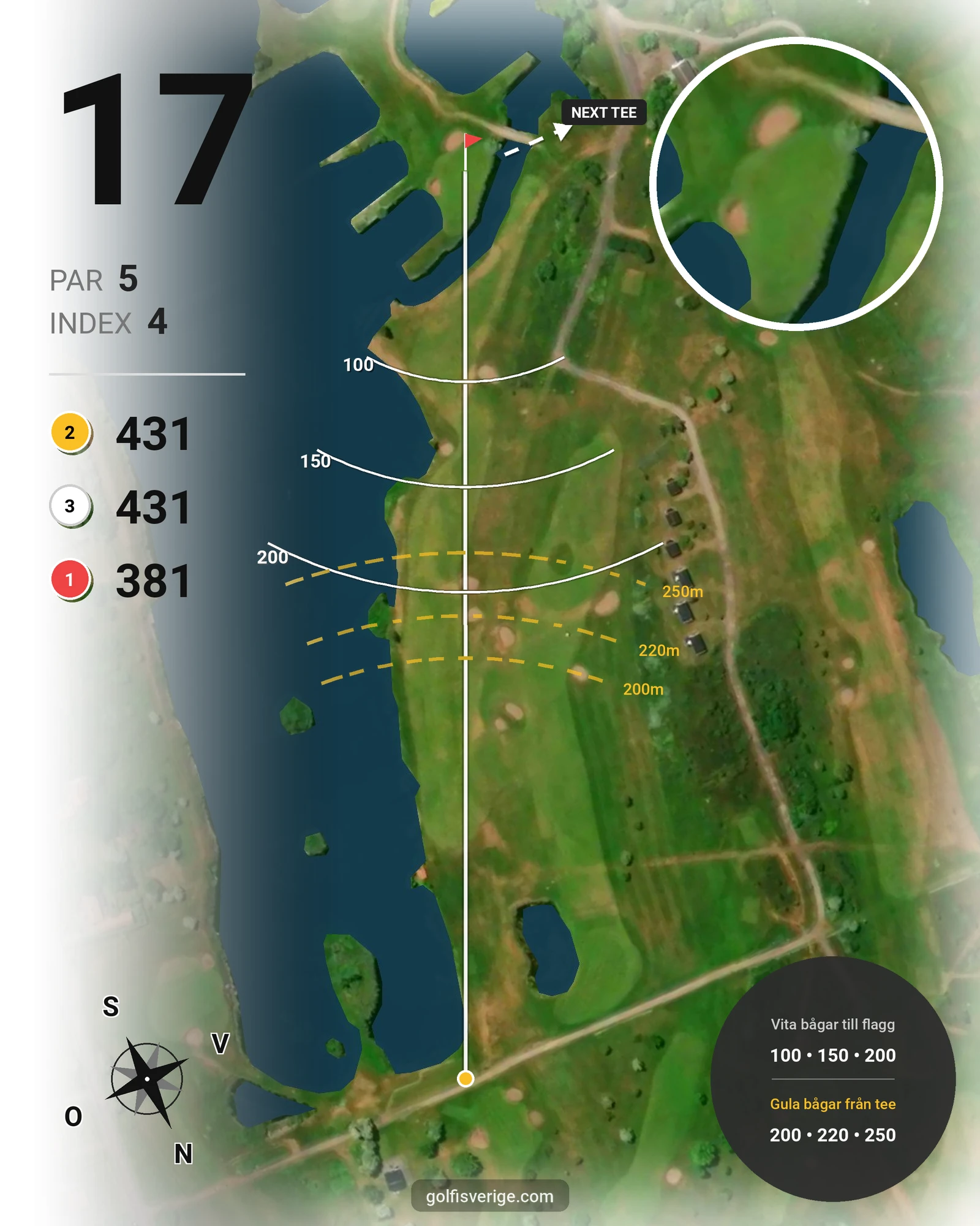 Banguide LinksGolf Öland hål 17 karta