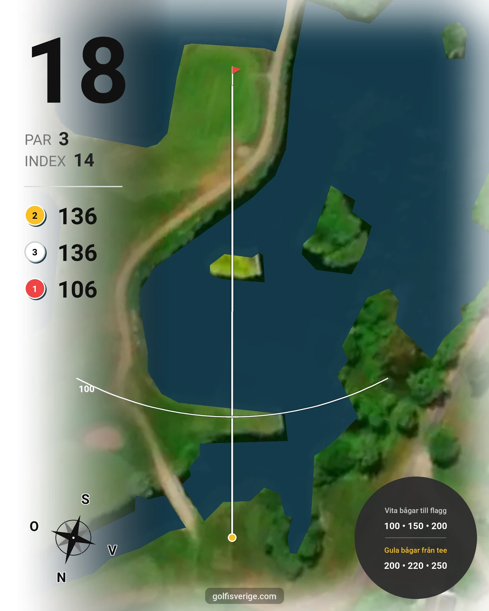Banguide LinksGolf Öland hål 18 karta