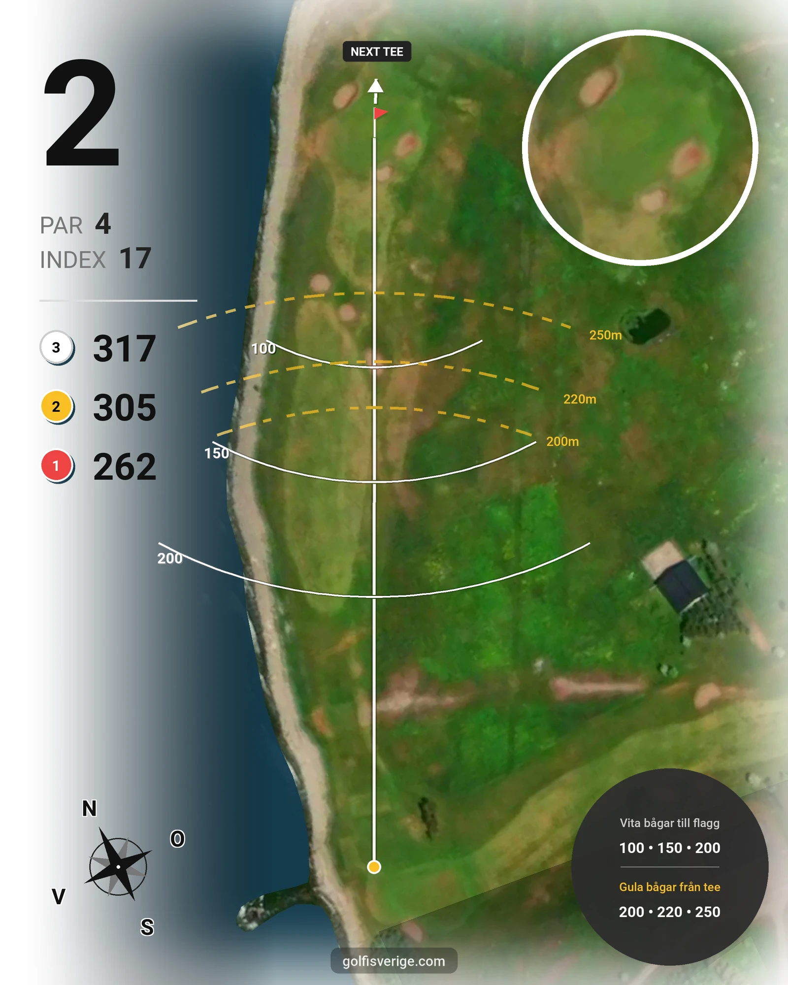 Banguide LinksGolf Öland hål 2 karta