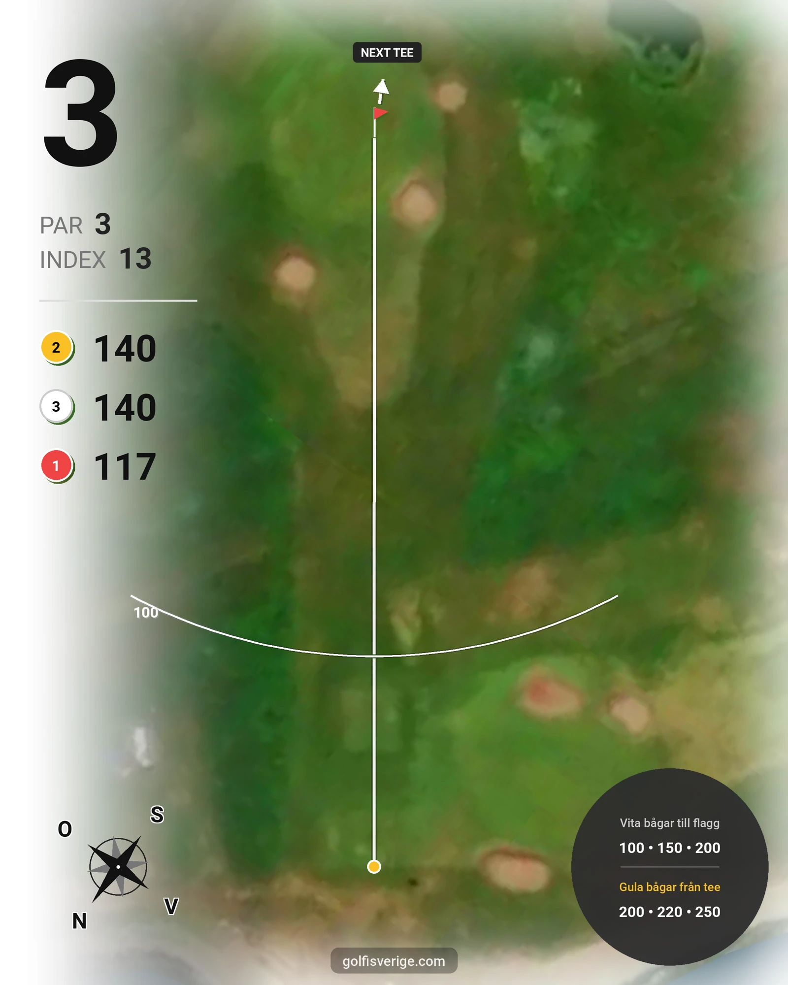 Banguide LinksGolf Öland hål 3 karta