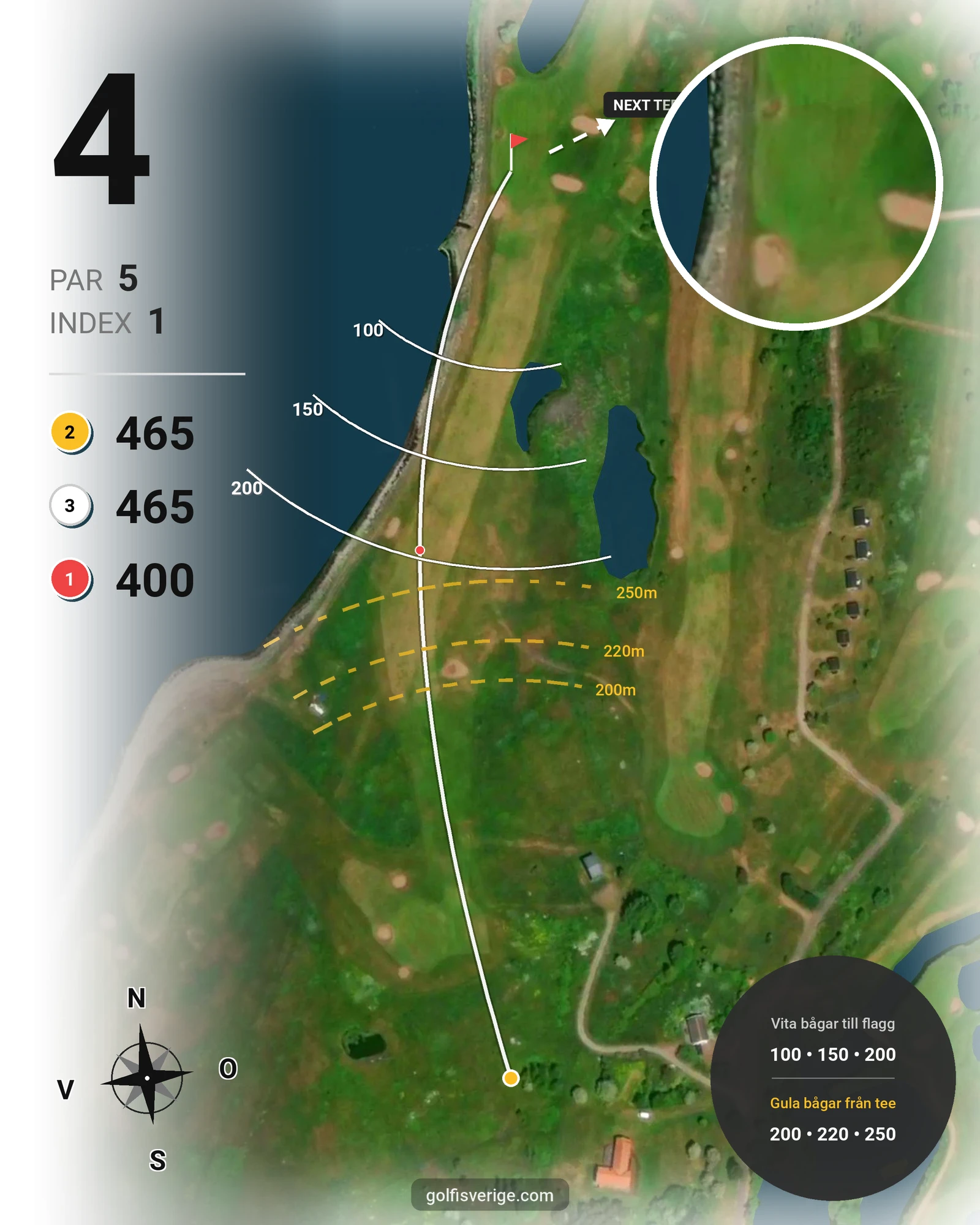 Banguide LinksGolf Öland hål 4 karta