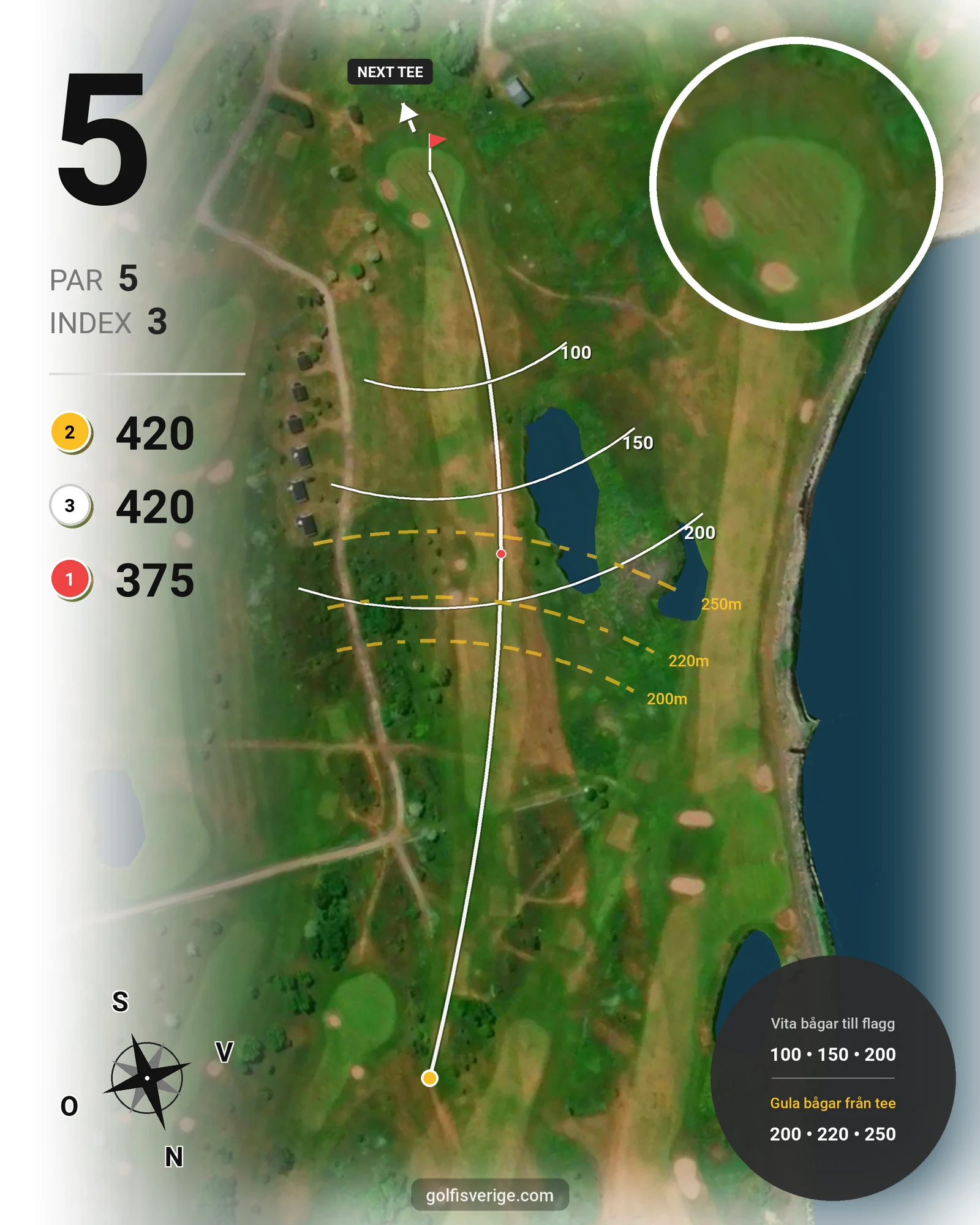 Banguide LinksGolf Öland hål 5 karta