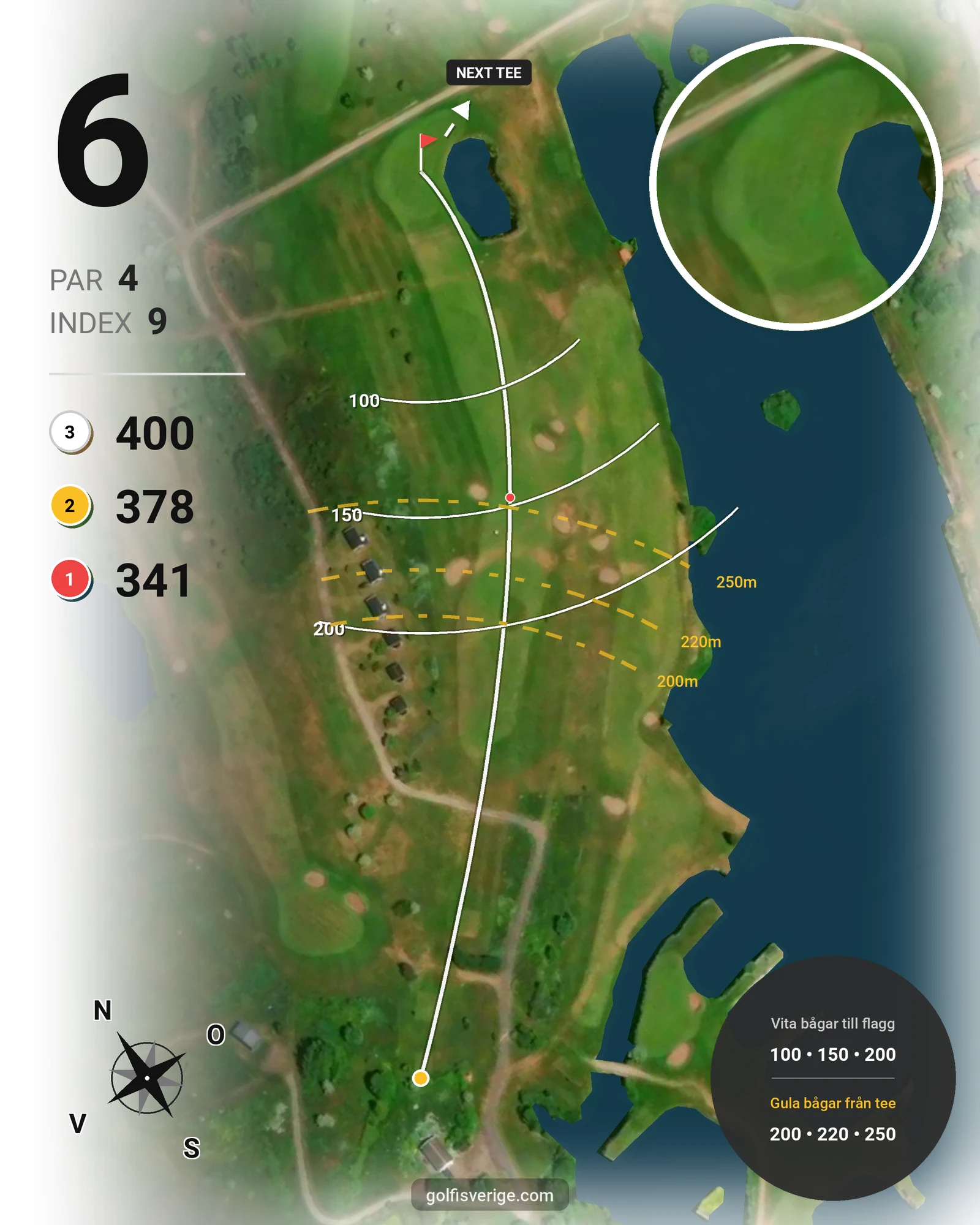 Banguide LinksGolf Öland hål 6 karta