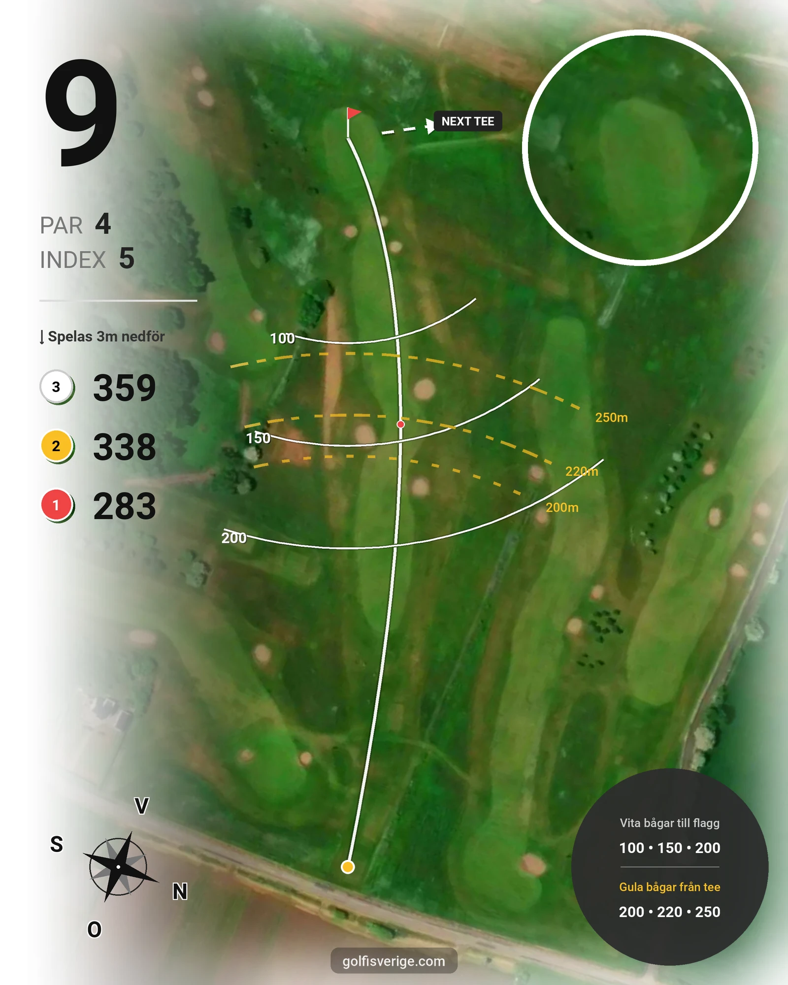 Banguide LinksGolf Öland hål 9 karta
