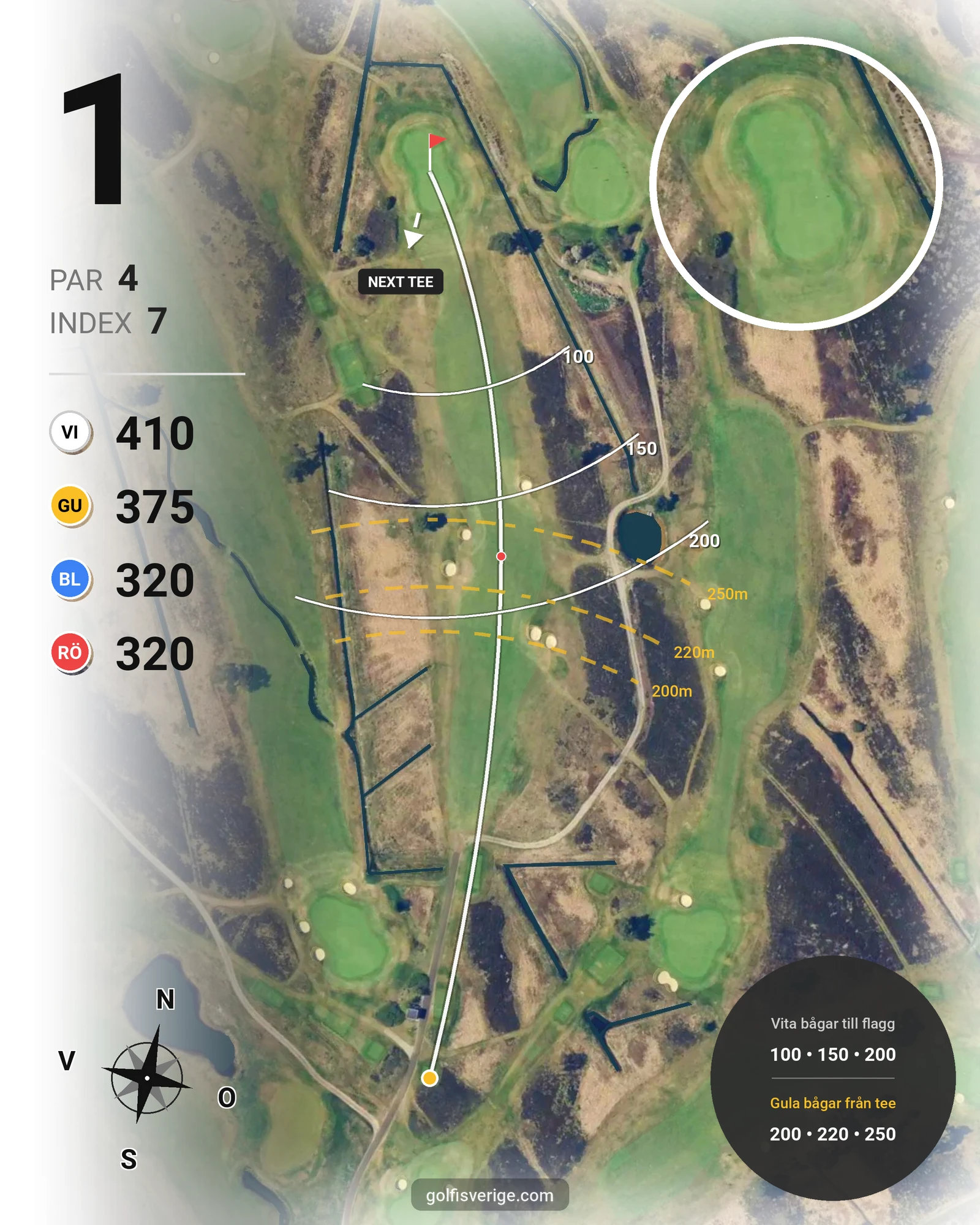 Banguide T Hål 10-27 (Röd-Vit) på Ljunghusens Golfklubb - Hål 1 karta
