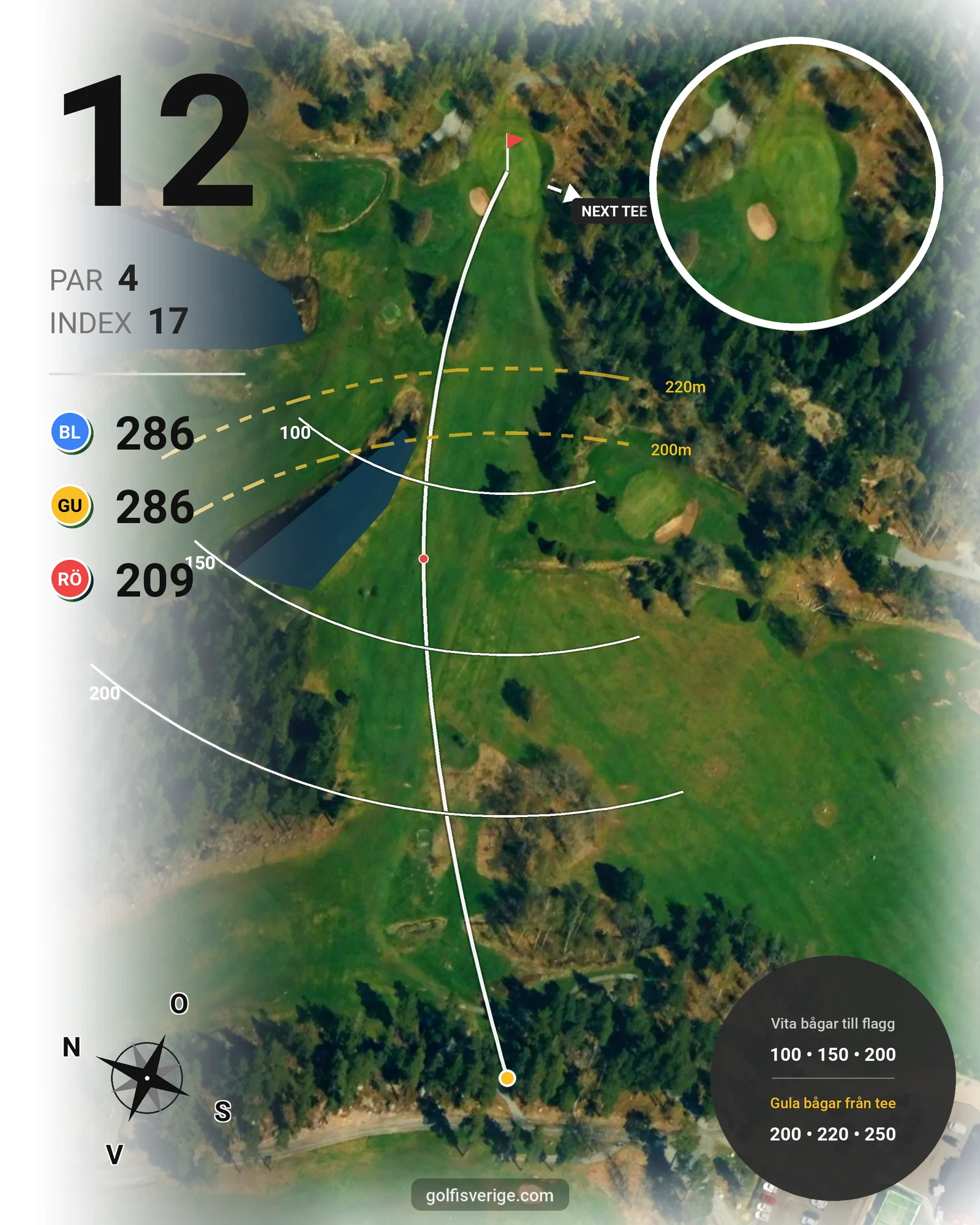 Banguide Ljusterö GK 18 hål hål 12 karta