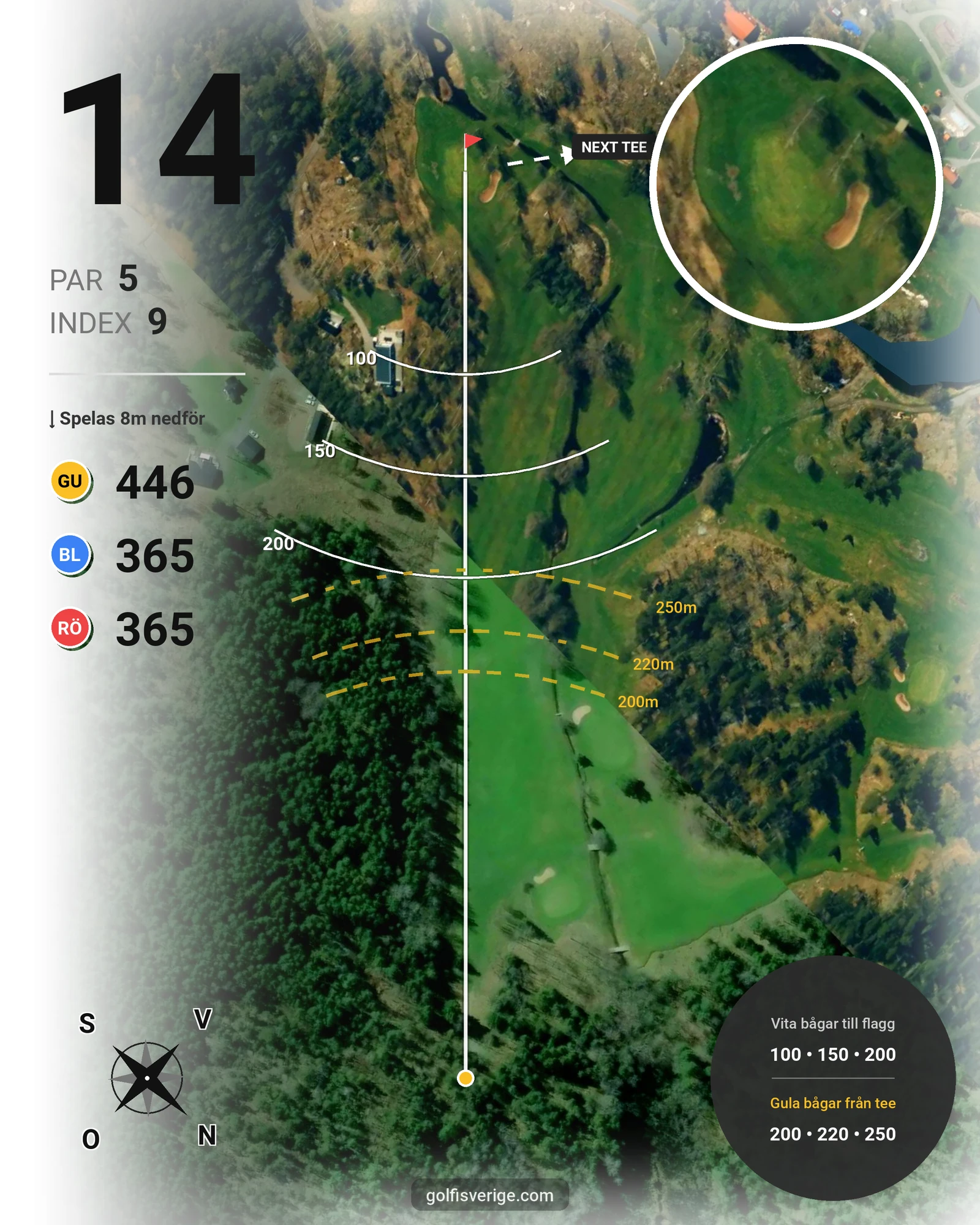 Banguide Ljusterö GK 18 hål hål 14 karta