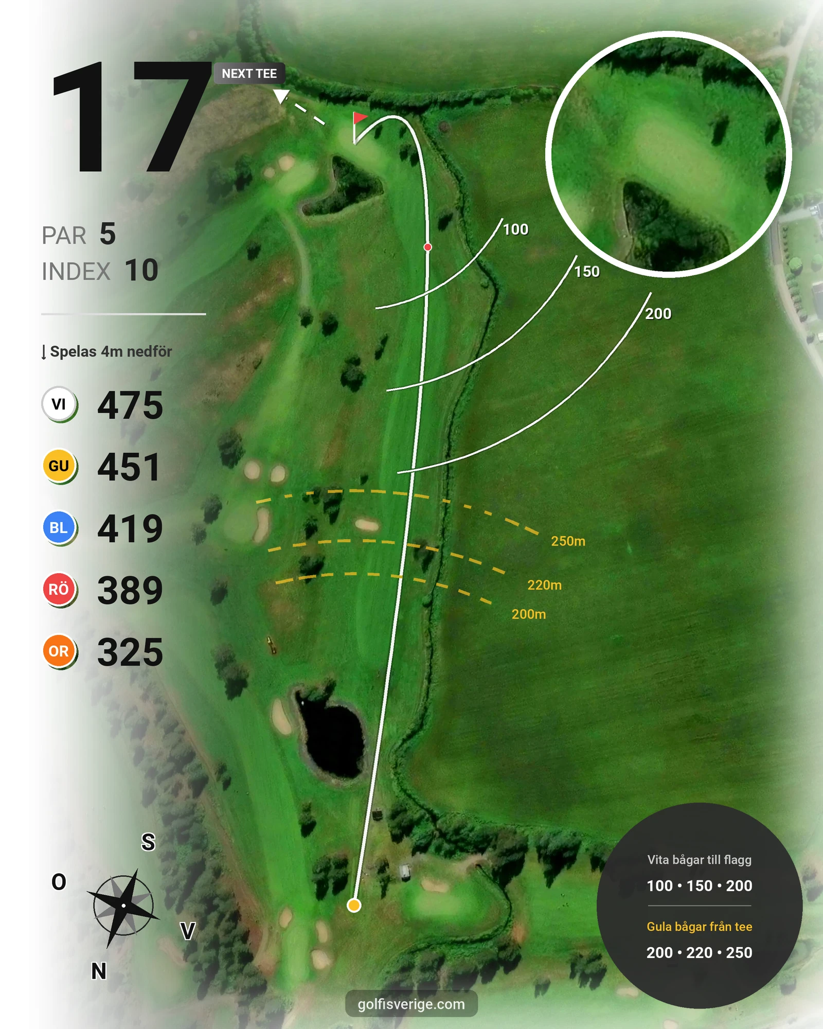 Banguide 9 Hålsbanan Renen Höst på Luleå Golfklubb - Hål 17 karta