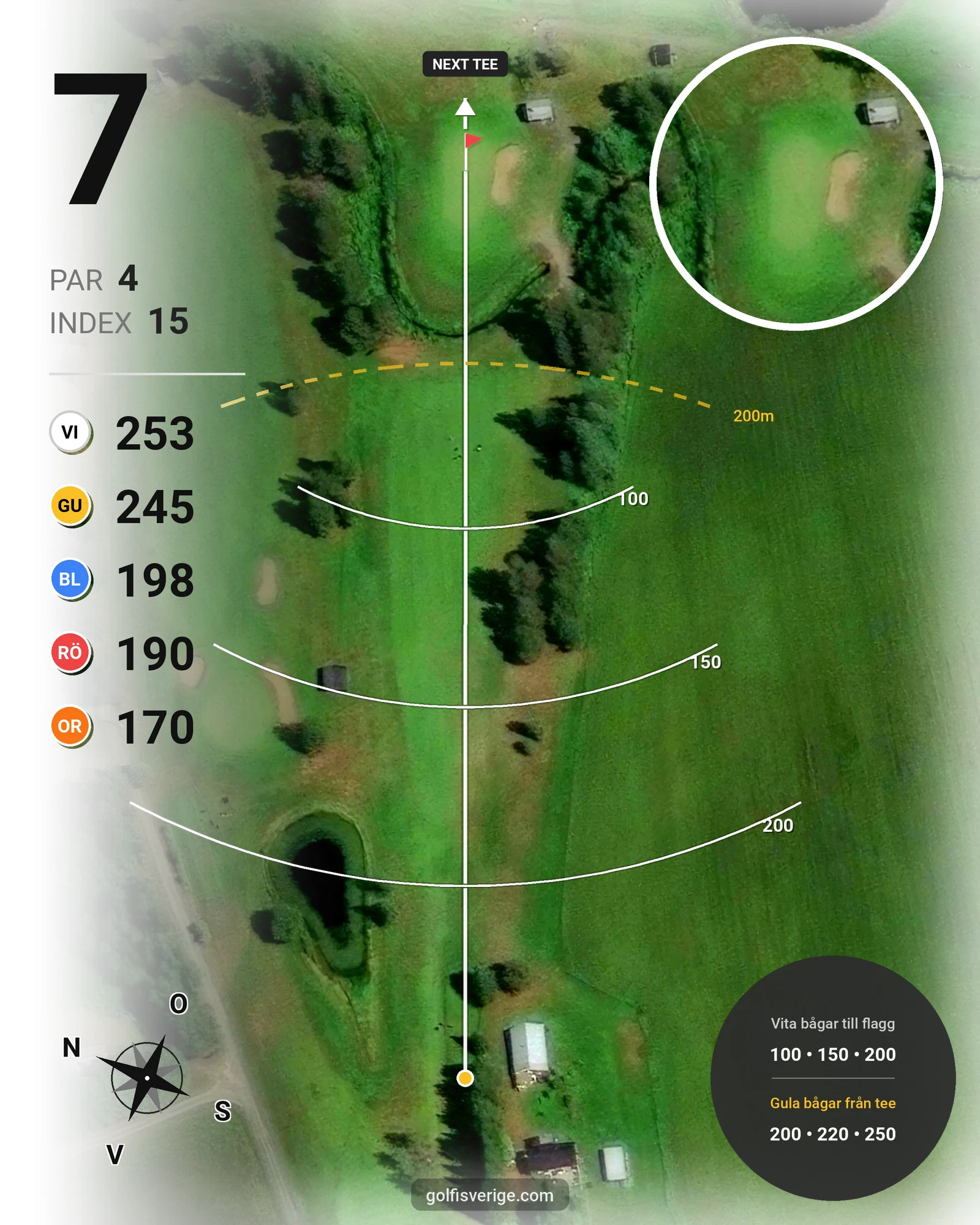 Banguide 9 Hålsbanan Renen Höst på Luleå Golfklubb - Hål 7 karta