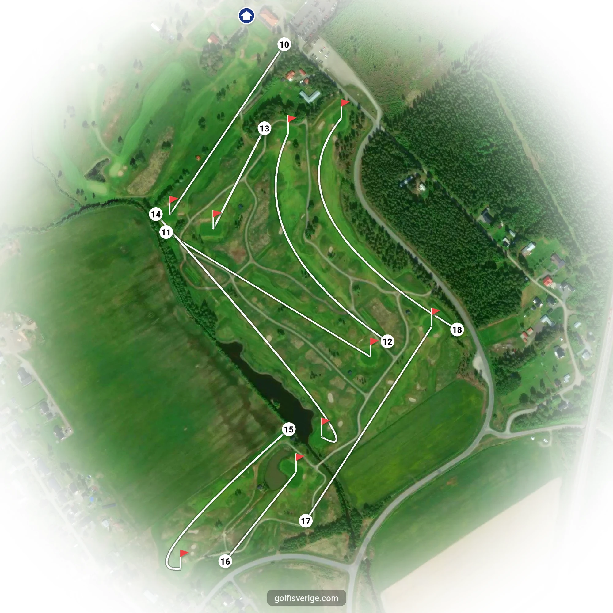 Banguide för 9 Hålsbanan Hermelinen Höst på Luleå Golfklubb