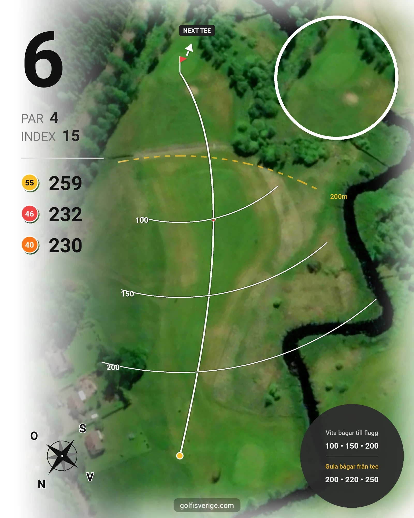 Banguide Lundsbergs GK på Lundsbergs Golfklubb - Hål 6 karta