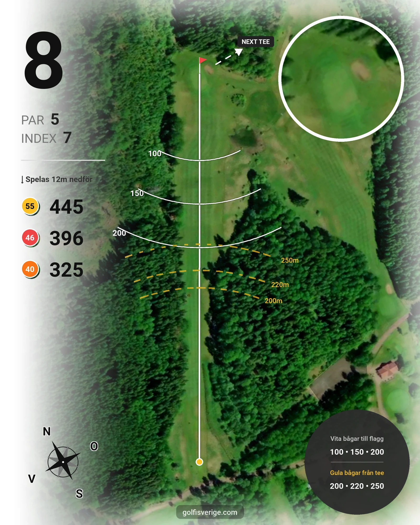 Banguide Lundsbergs GK på Lundsbergs Golfklubb - Hål 8 karta