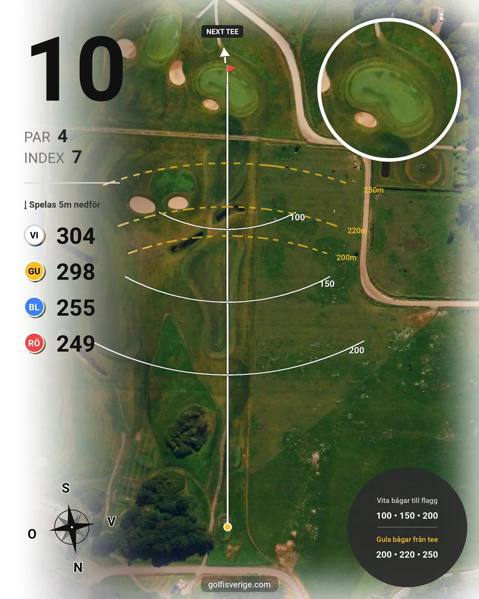 Banguide Lycke Golf & Country Club hål 10 karta