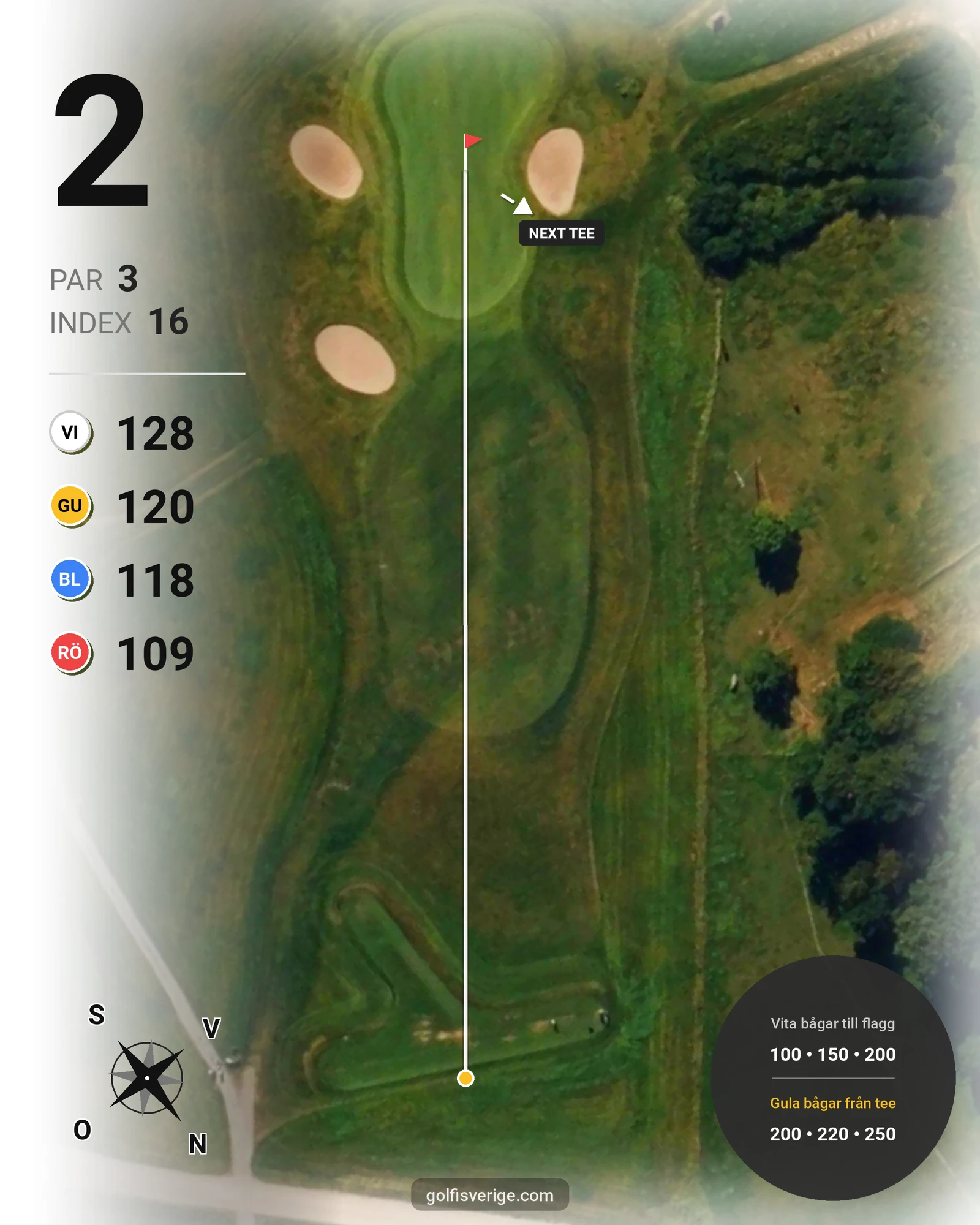 Banguide Lycke Golf & Country Club hål 2 karta
