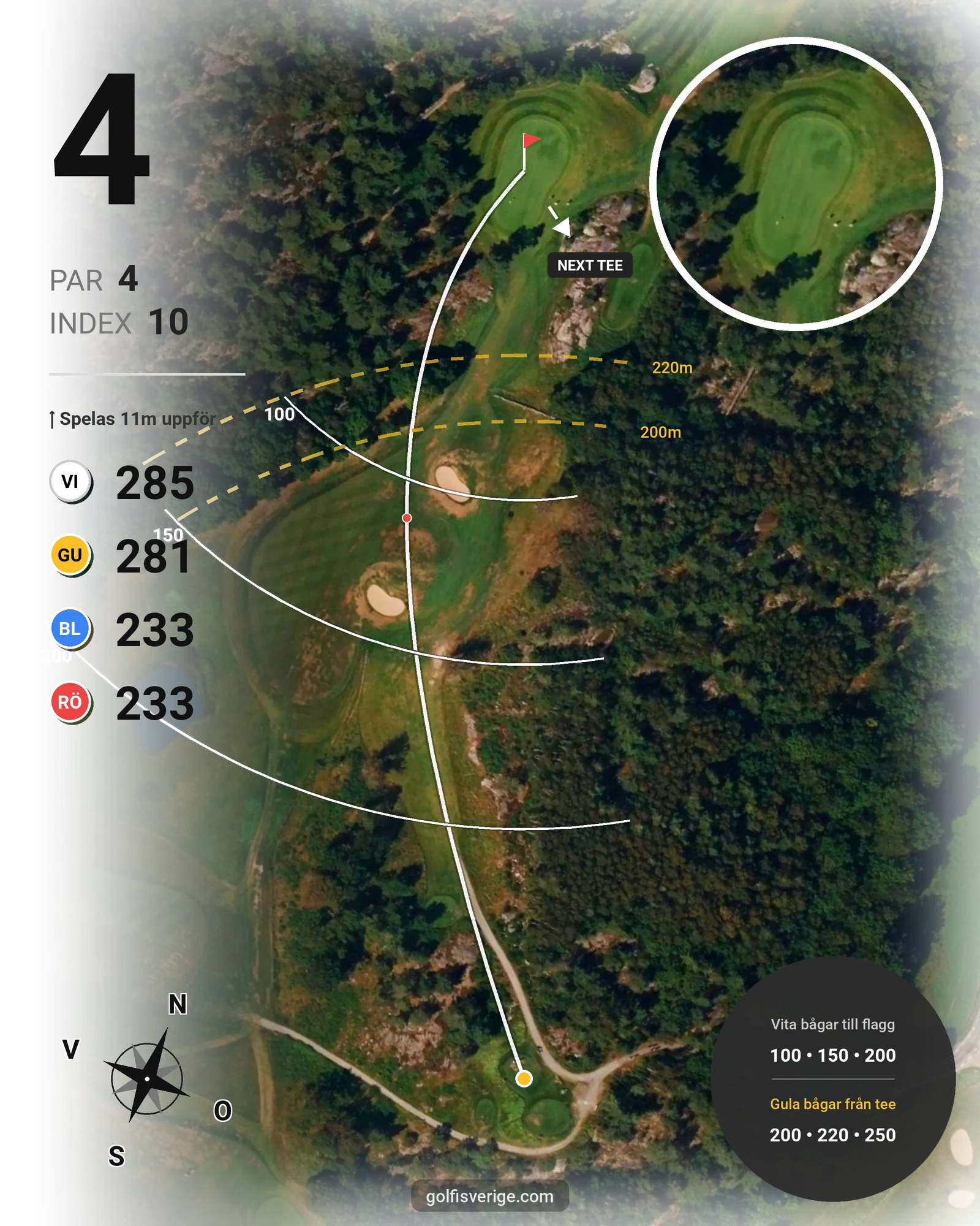 Banguide Lycke Golf & Country Club hål 4 karta