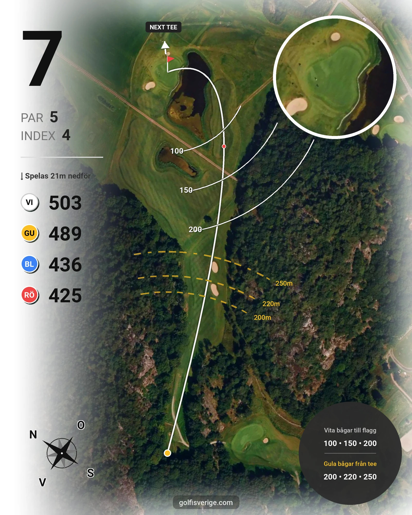 Banguide Lycke Golf & Country Club hål 7 karta