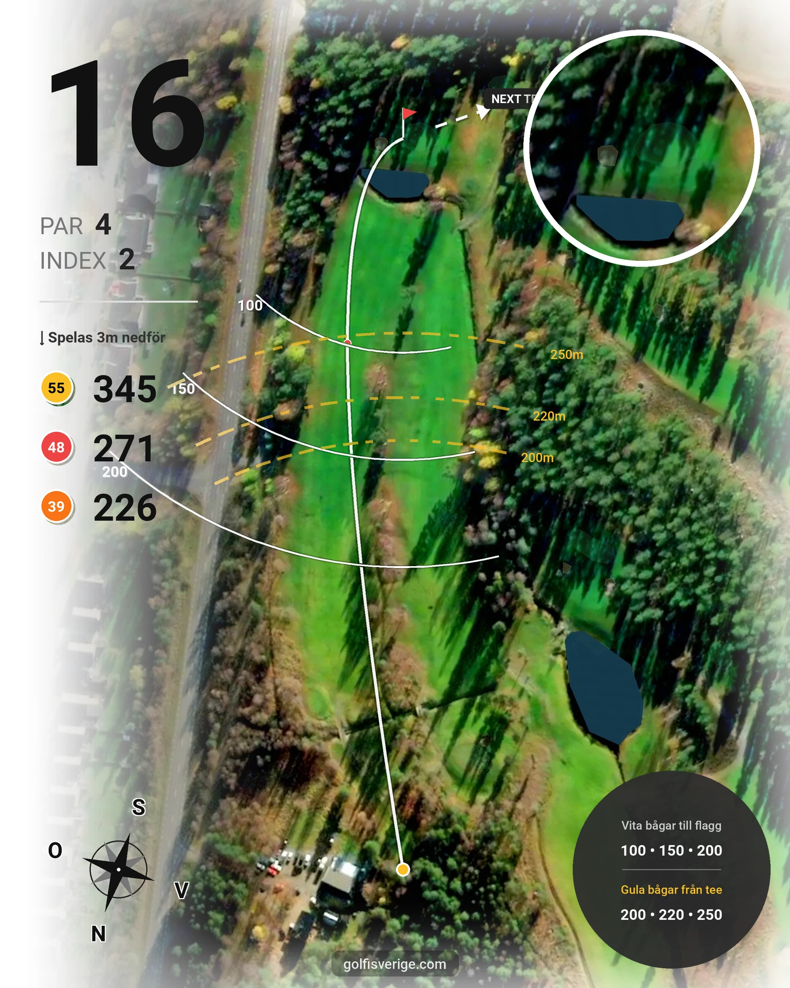 Banguide Lycksele GK på Lycksele Golfklubb - Hål 16 karta