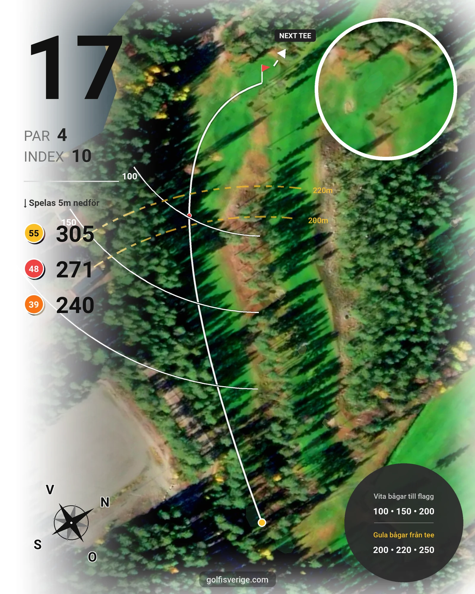 Banguide Lycksele GK på Lycksele Golfklubb - Hål 17 karta