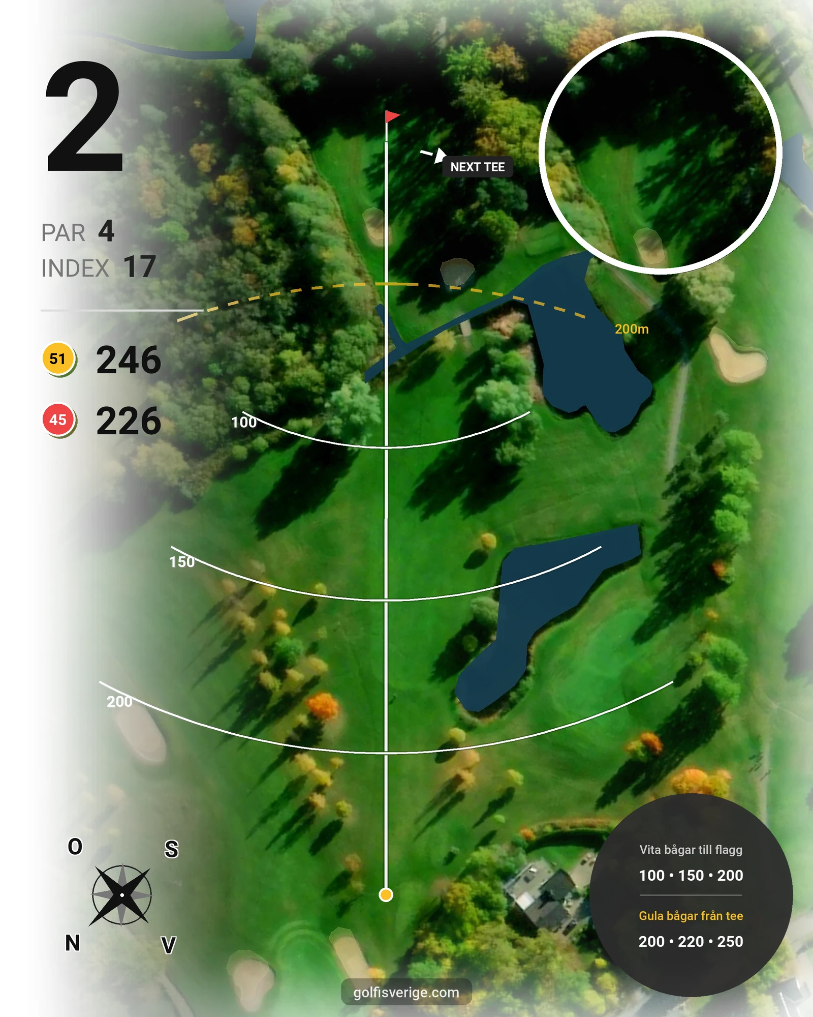 Banguide 18-hålaren på Mälarbadens Golfklubb - Hål 2 karta