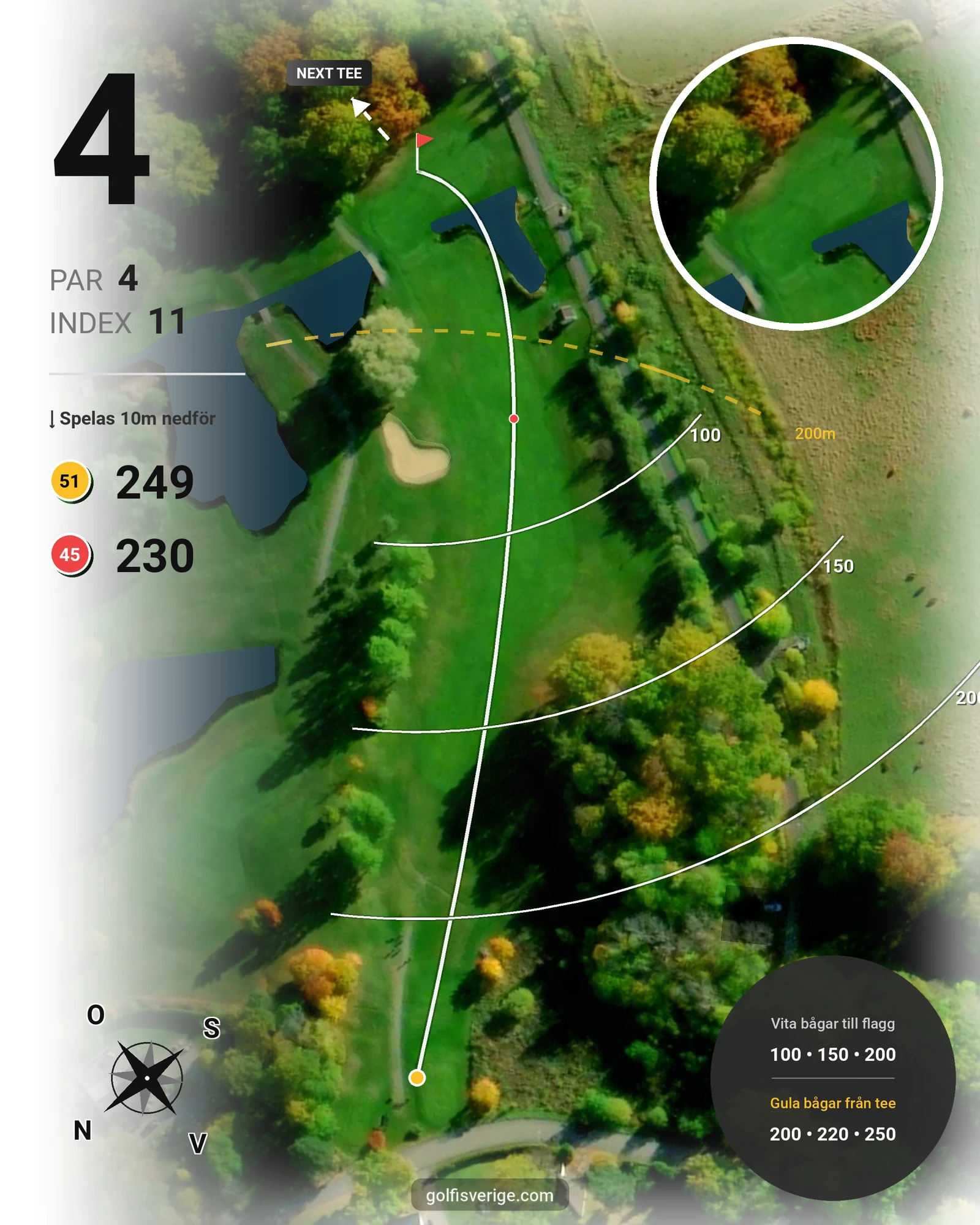 Banguide 18-hålaren på Mälarbadens Golfklubb - Hål 4 karta
