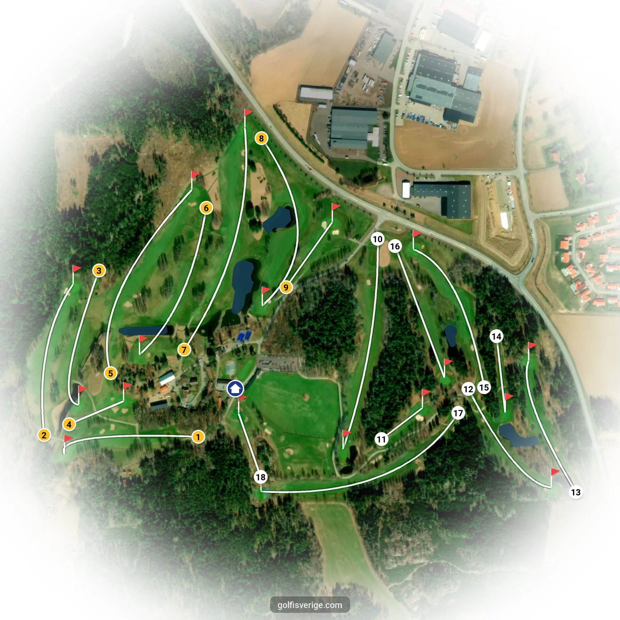 Banguide för Mjölby golfbana på Mjölby Golfklubb