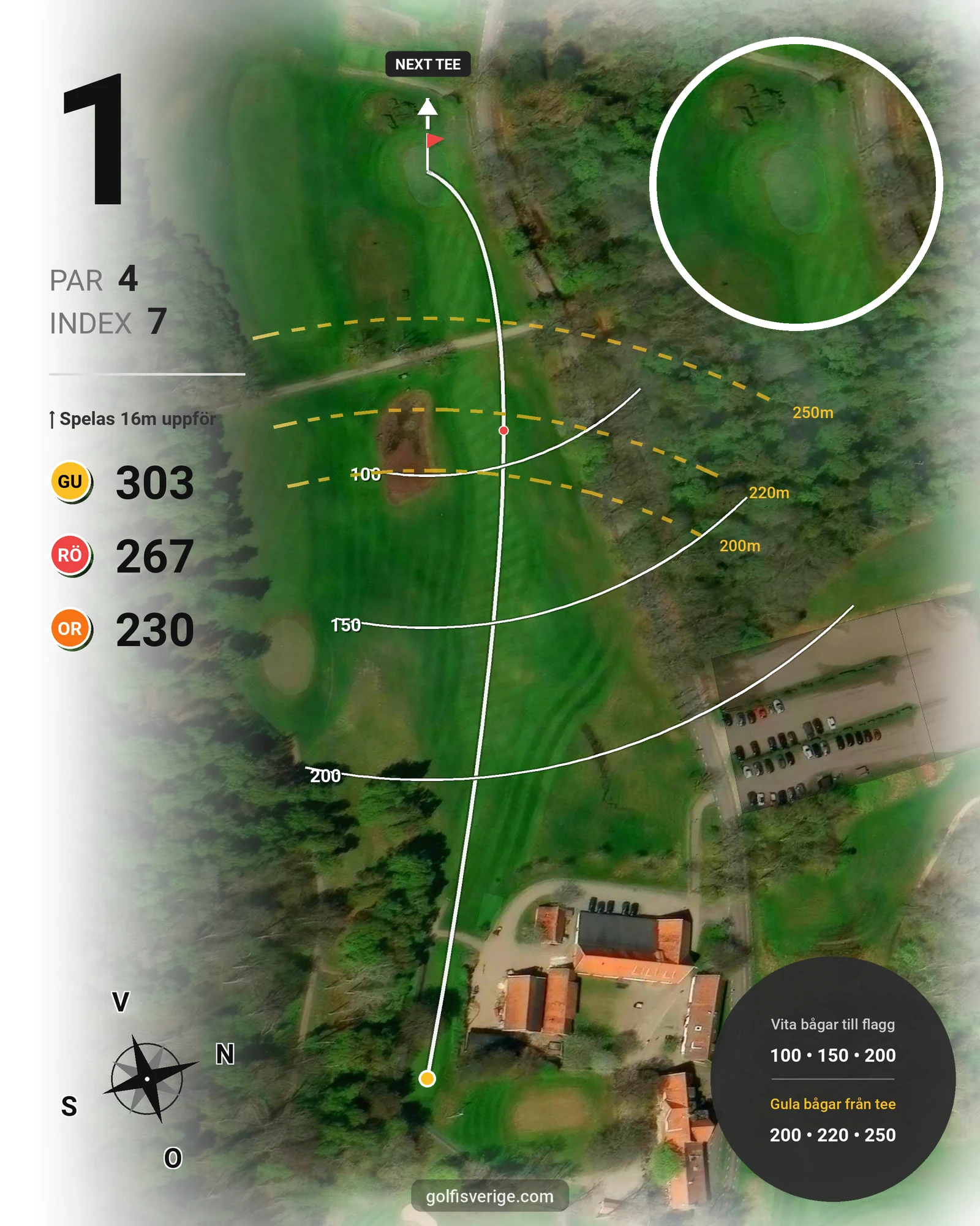 Banguide Mölle GK på Mölle Golfklubb - Hål 1 karta