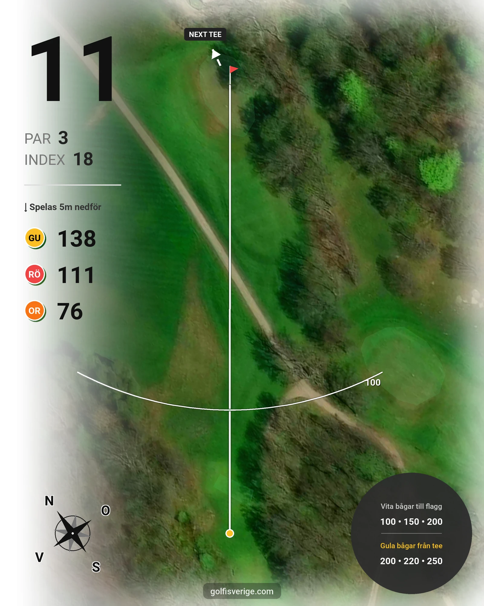 Banguide Mölle GK på Mölle Golfklubb - Hål 11 karta