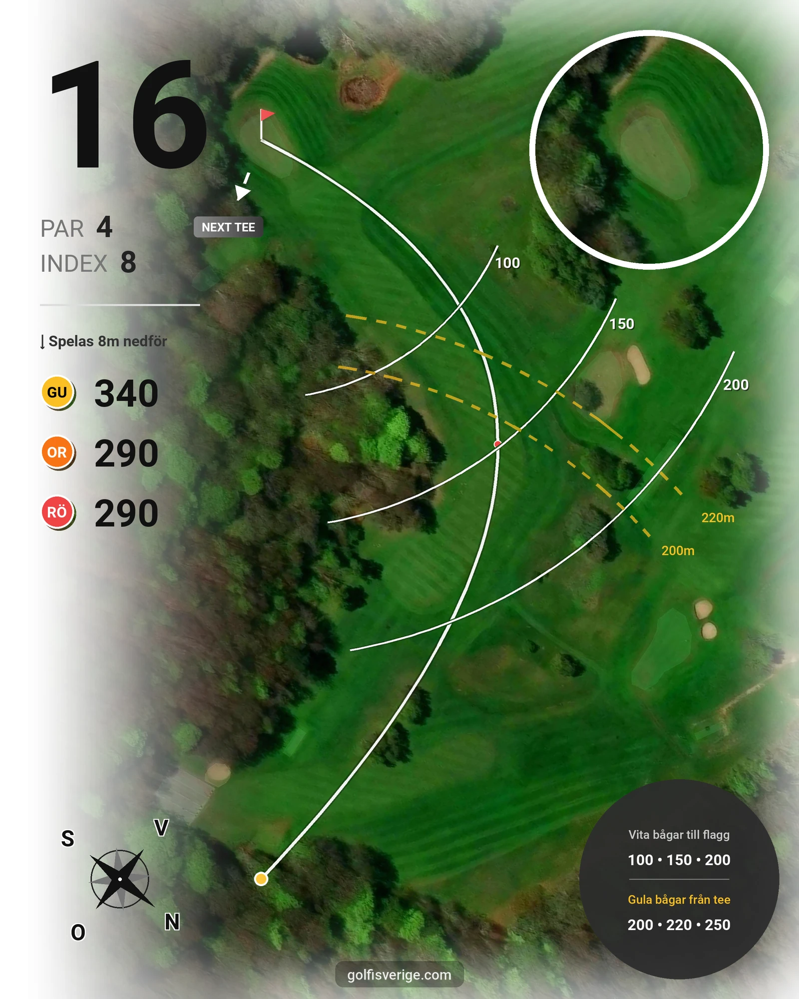Banguide Mölle GK på Mölle Golfklubb - Hål 16 karta