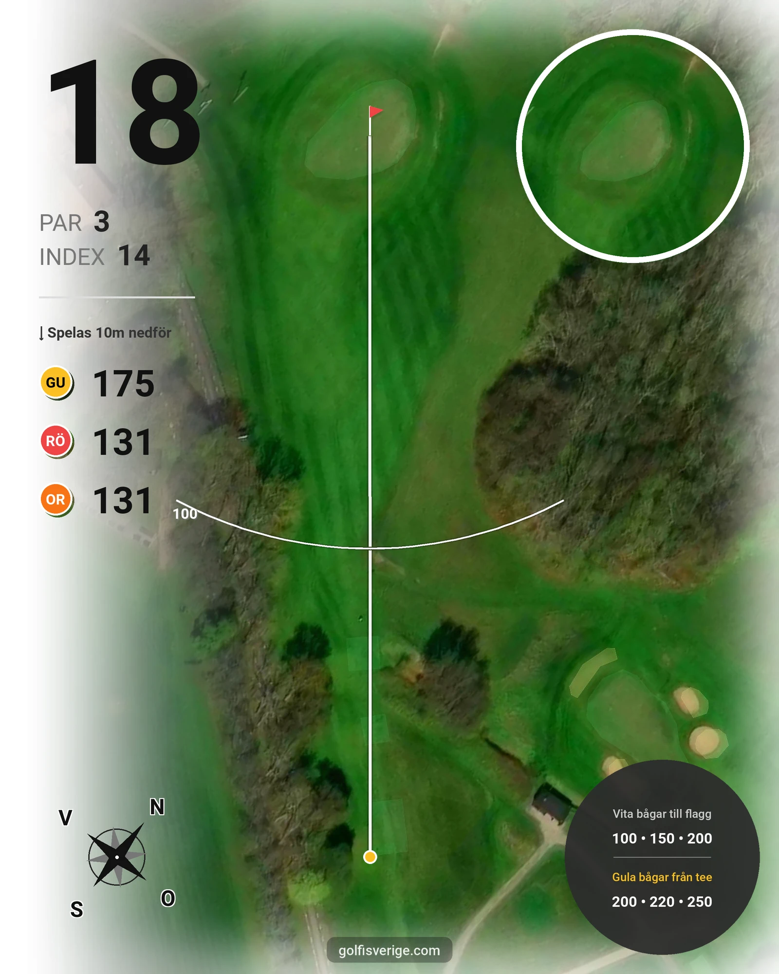 Banguide Mölle GK på Mölle Golfklubb - Hål 18 karta