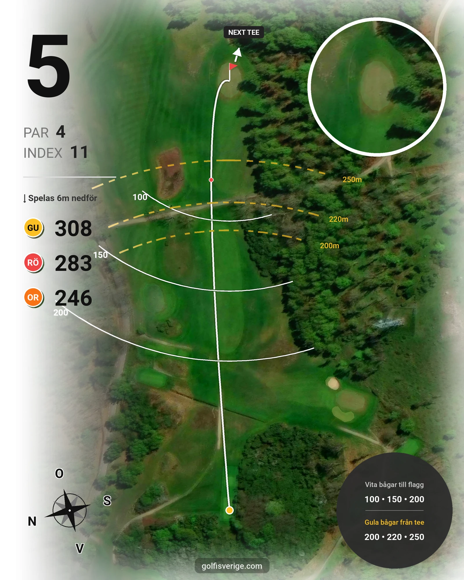 Banguide Mölle GK på Mölle Golfklubb - Hål 5 karta