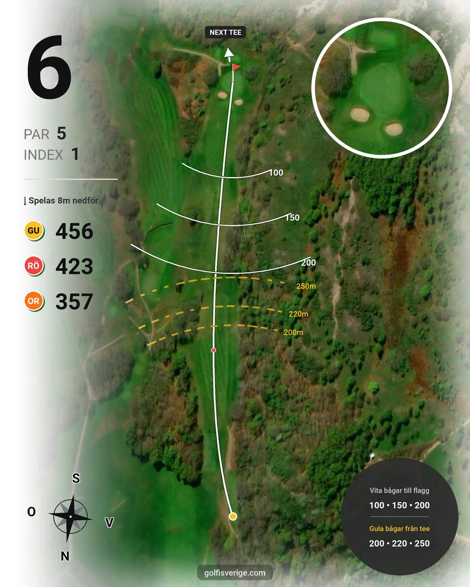 Banguide Mölle GK på Mölle Golfklubb - Hål 6 karta
