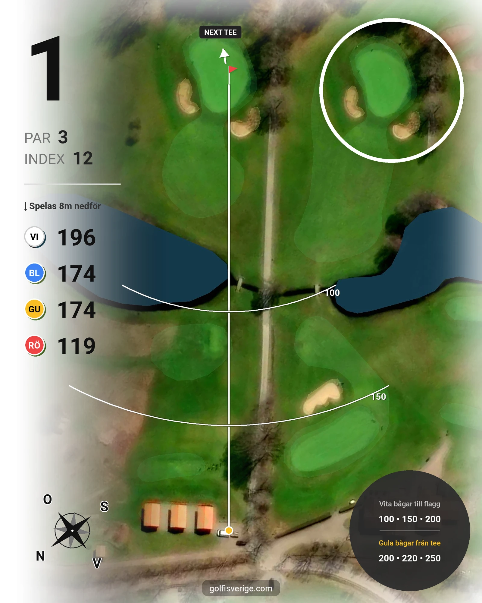 Banguide Möre Golfklubb på Möre Golfklubb - Hål 1 karta
