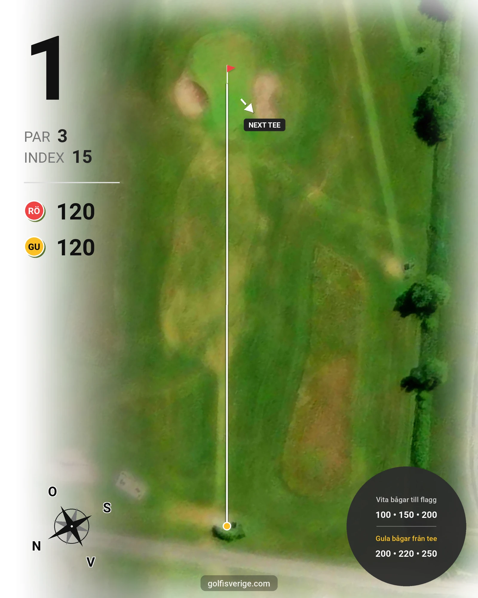 Banguide Myra Golf på Myra Golfklubb - Hål 1 karta