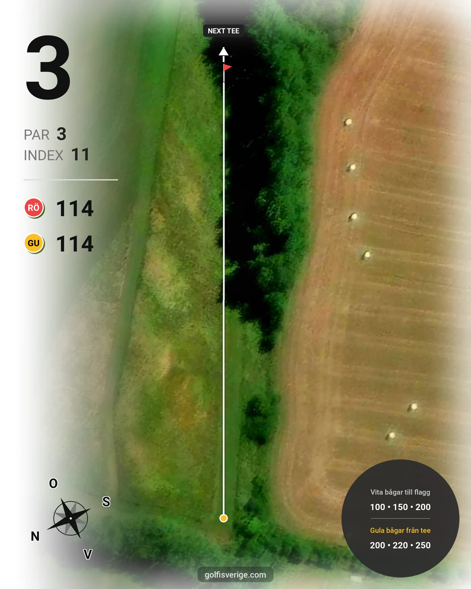 Banguide Myra Golf på Myra Golfklubb - Hål 3 karta