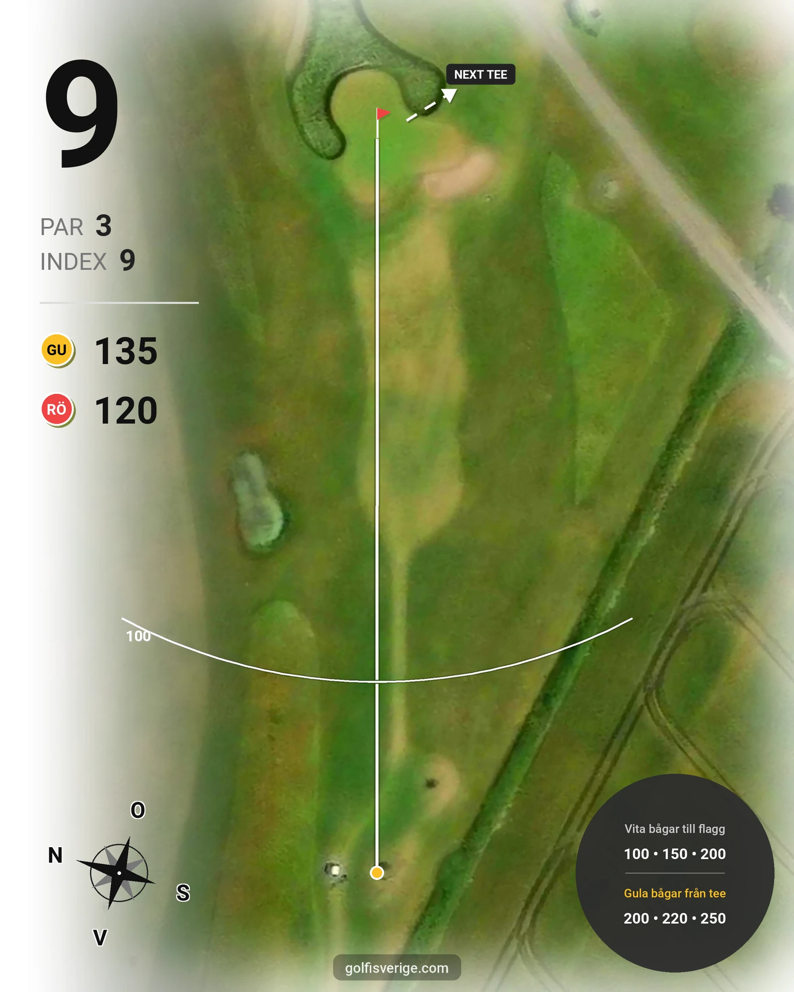 Banguide Myra Golf på Myra Golfklubb - Hål 9 karta