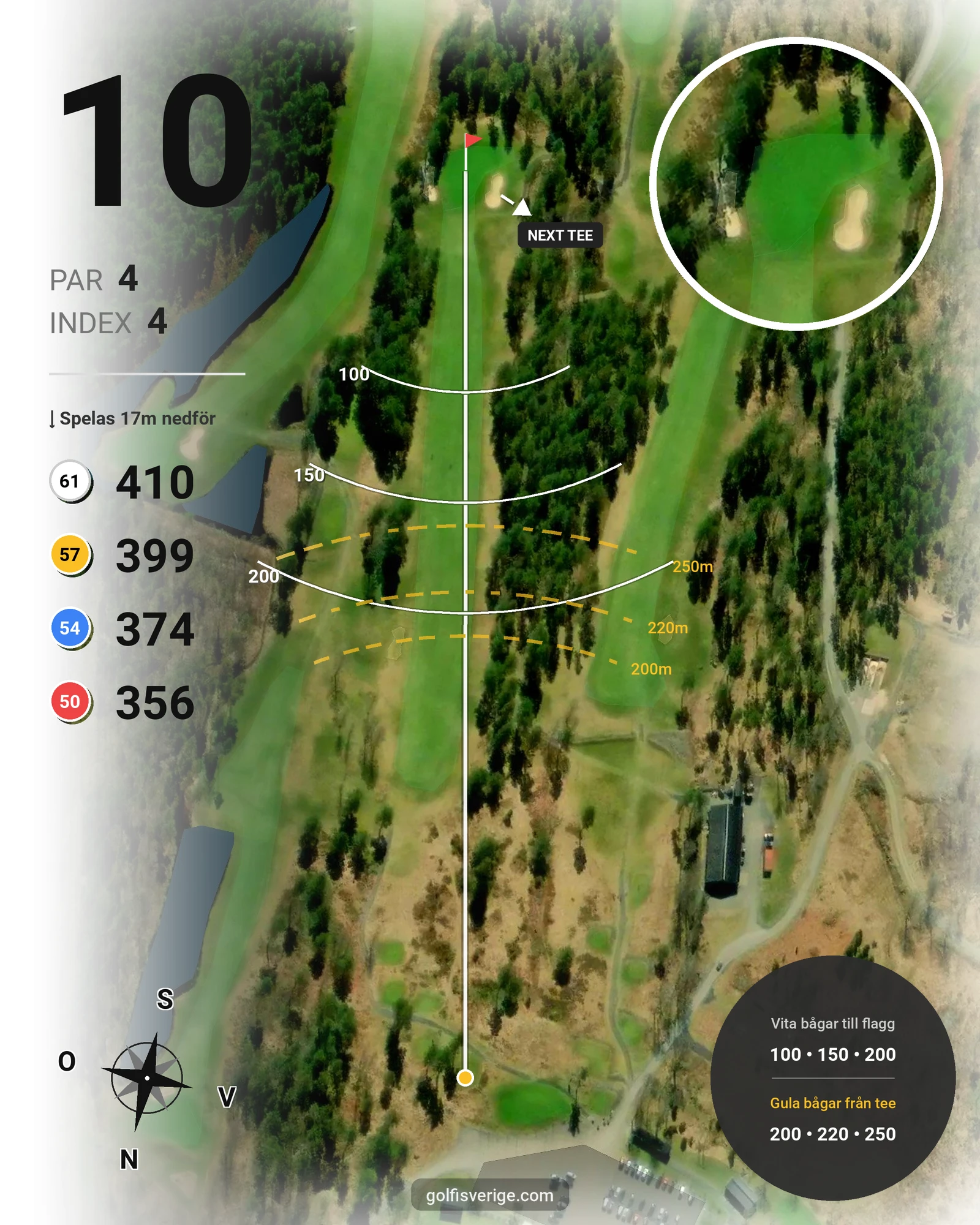 Banguide Nässjö Gk på Nässjö Golfklubb - Hål 10 karta